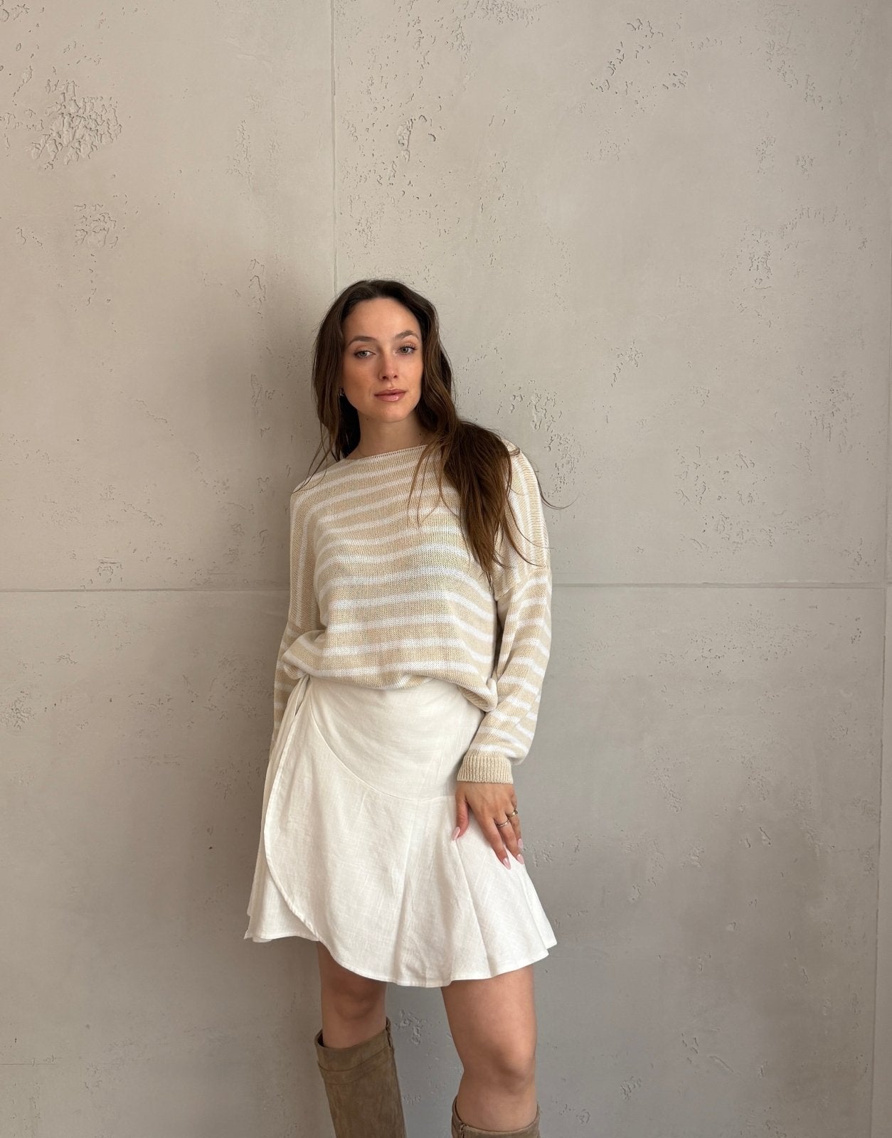 Gestreifter Baumwoll - Pullover mit Außennaht - Switch - Fashion