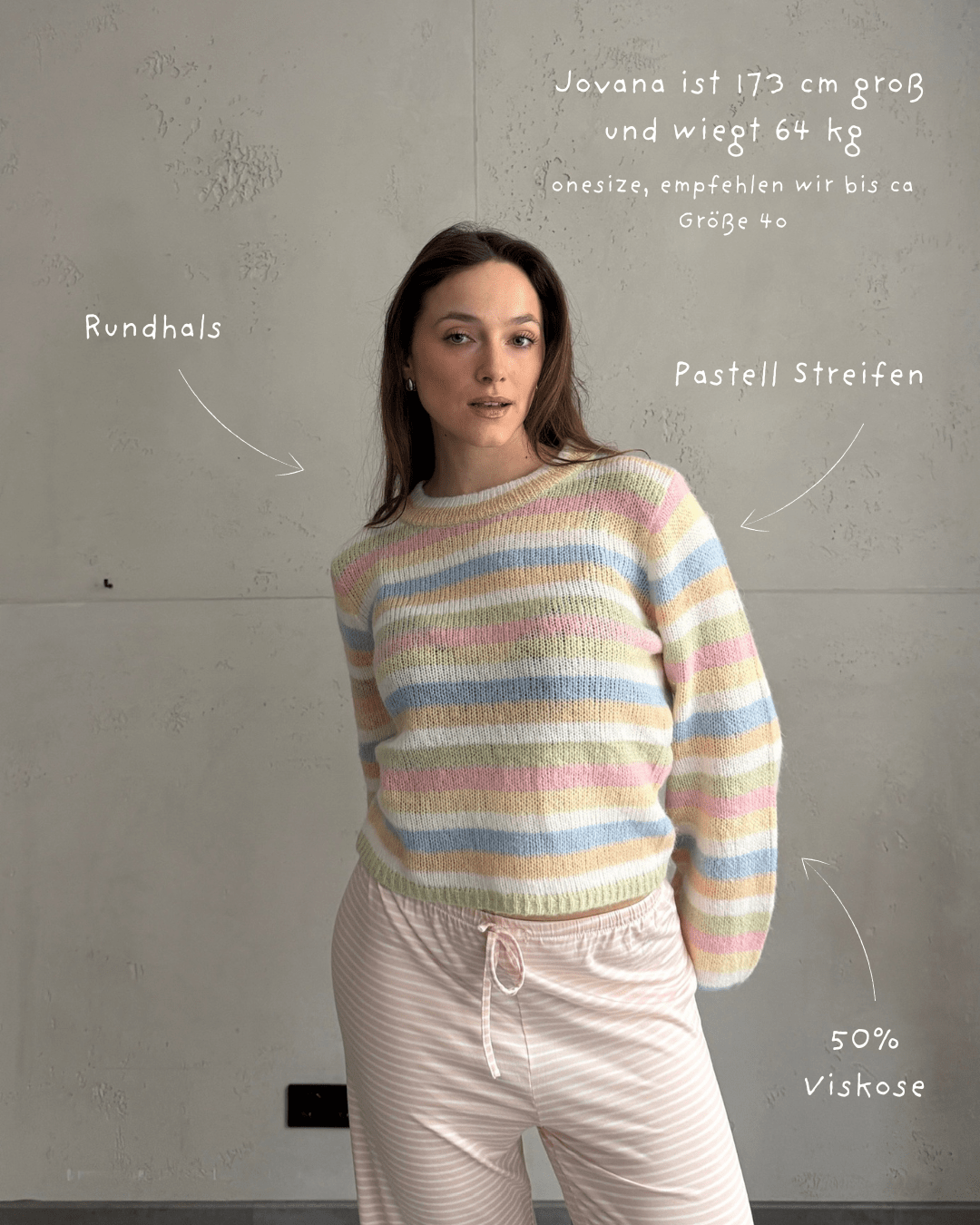 Gestreifter Pastell Pullover mit Rundhals - Switch - Fashion
