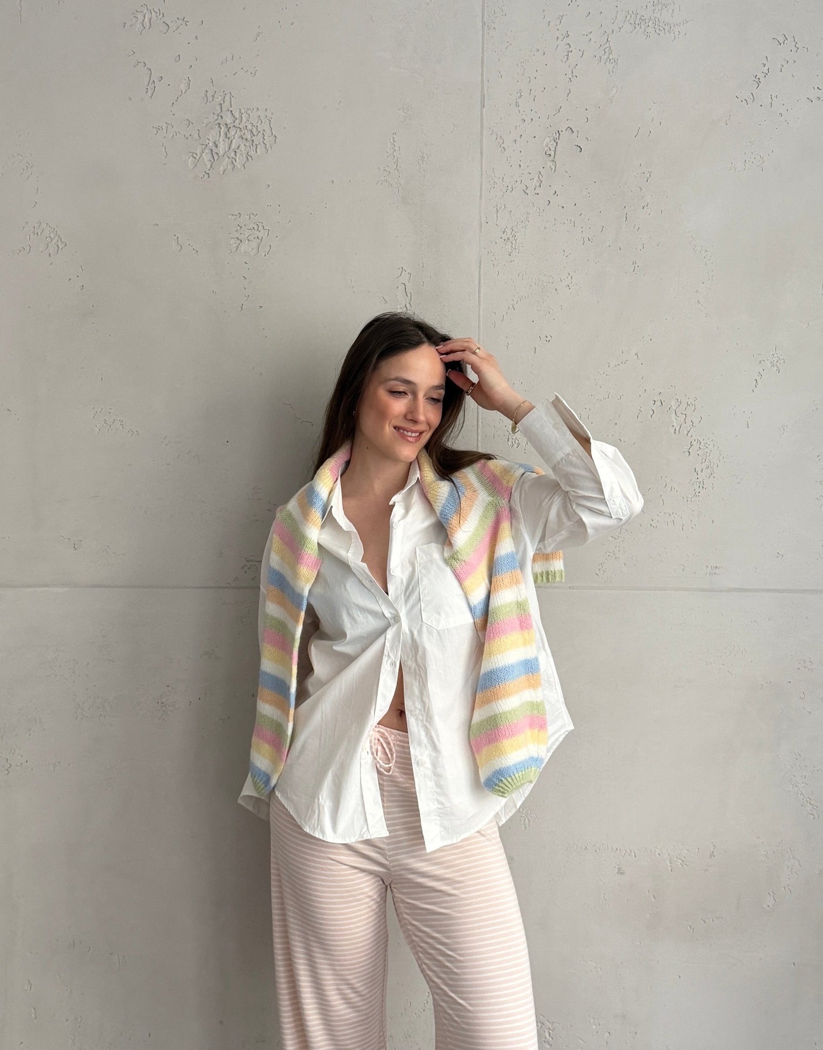 Gestreifter Pastell Pullover mit Rundhals - Switch - Fashion