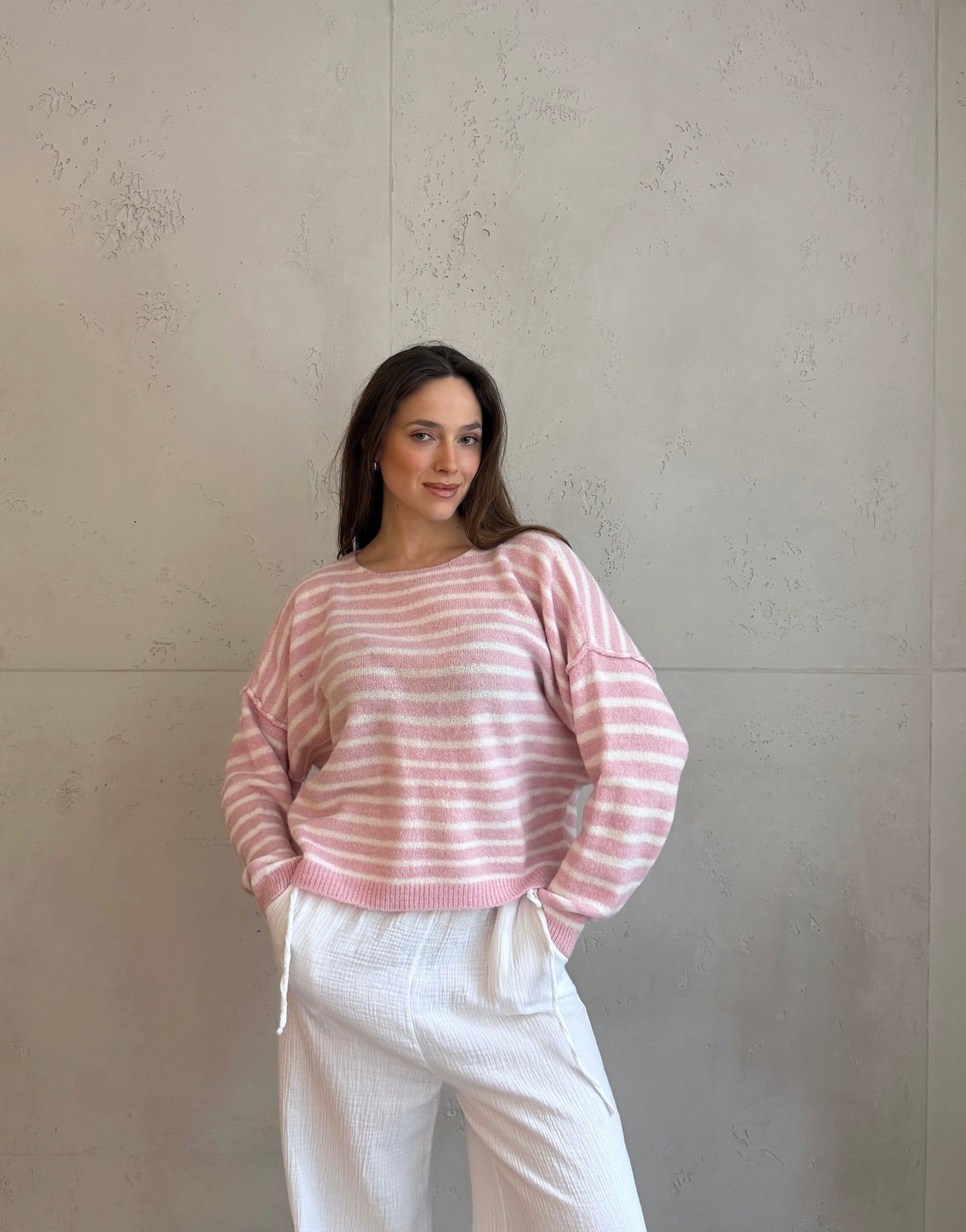 Gestreifter Pullover mit Außennaht - Switch - Fashion