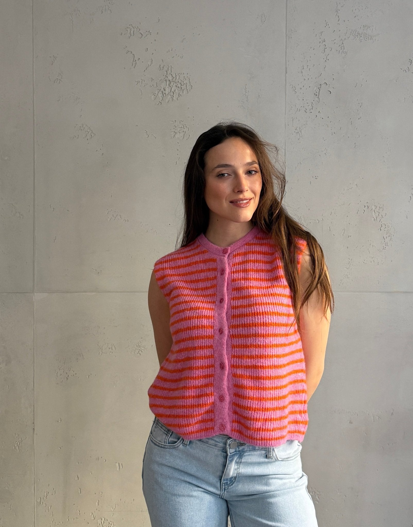 Gestreifter Pullunder mit Knopfleiste - Switch - Fashion