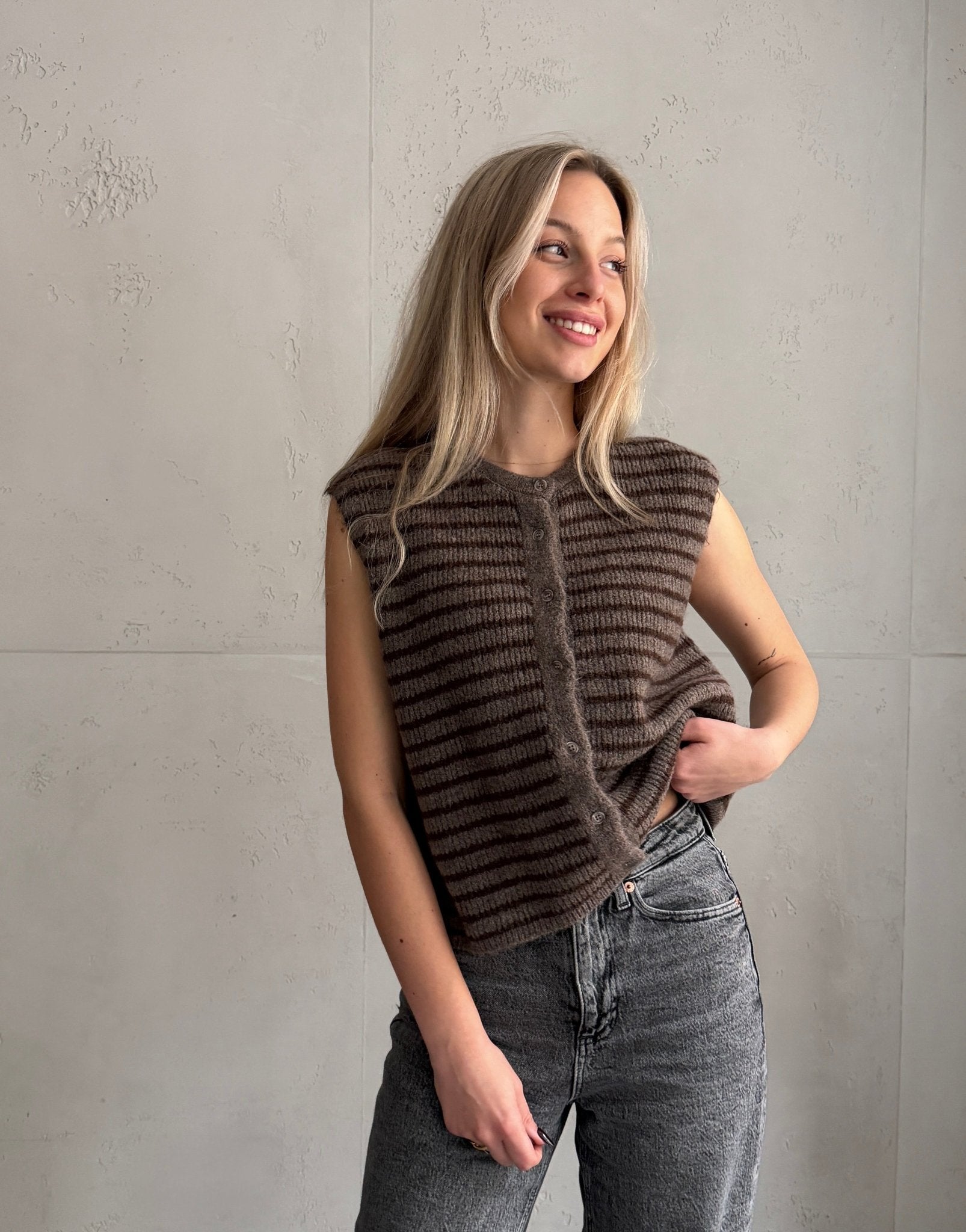 Gestreifter Pullunder mit Knopfleiste - Switch - Fashion