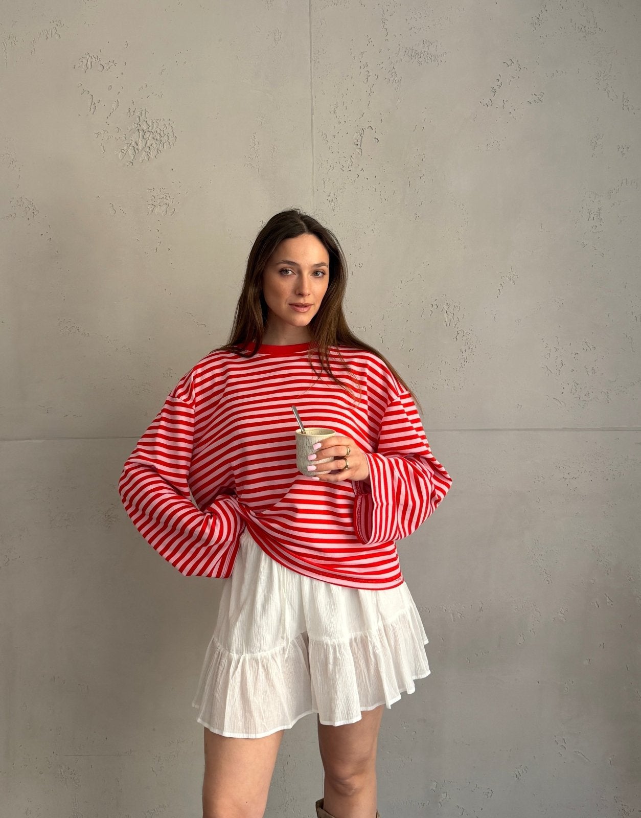 Gestreiftes Basic Longsleeve Shirt mit weitem Arm - Switch - Fashion