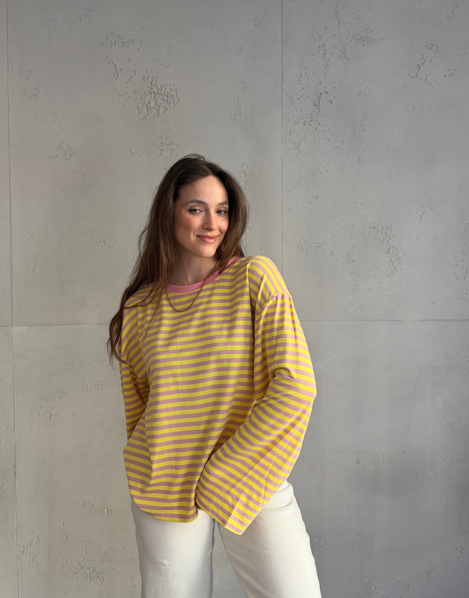 Gestreiftes Basic Longsleeve Shirt mit weitem Arm - Switch - Fashion