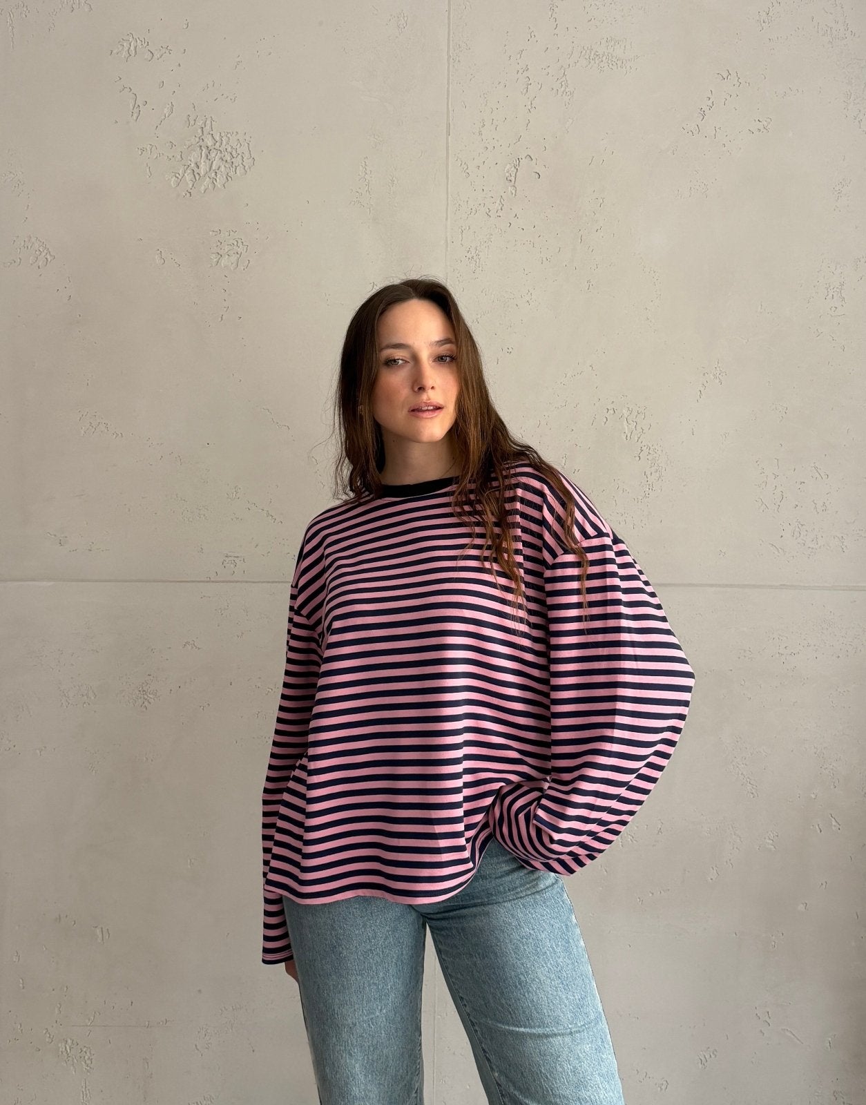 Gestreiftes Basic Longsleeve Shirt mit weitem Arm - Switch - Fashion