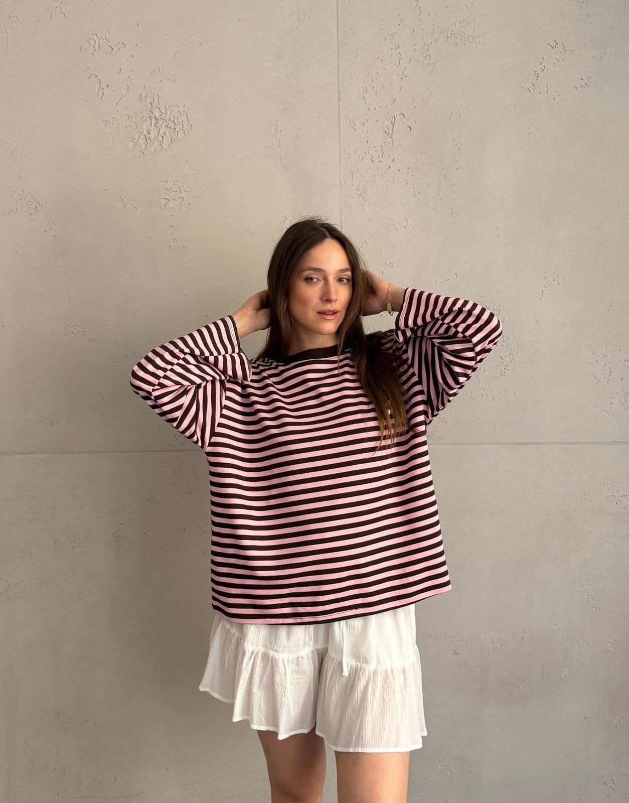Gestreiftes Basic Longsleeve Shirt mit weitem Arm - Switch - Fashion
