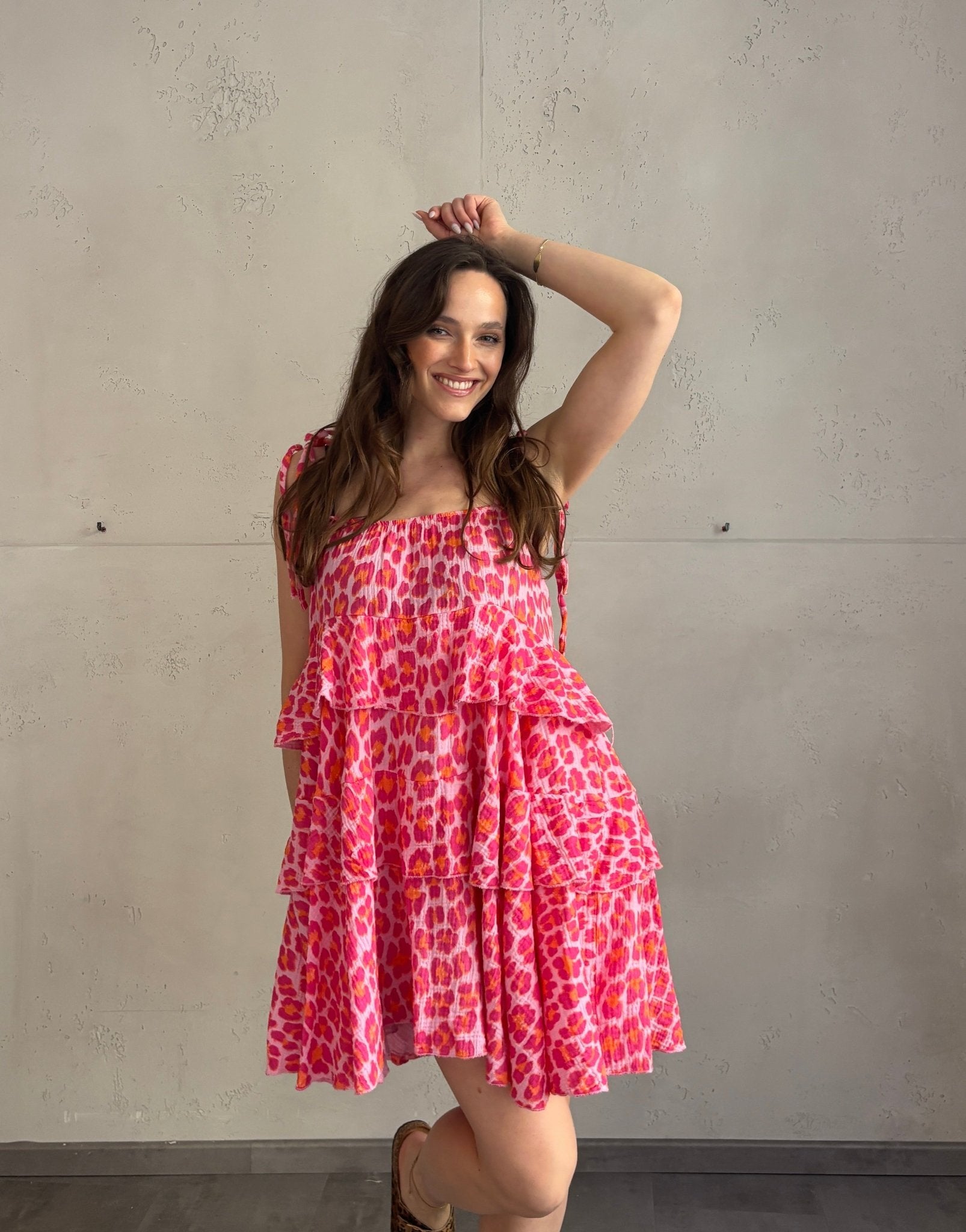 Gestuftes Leo Musselinkleid - Switch - Fashion