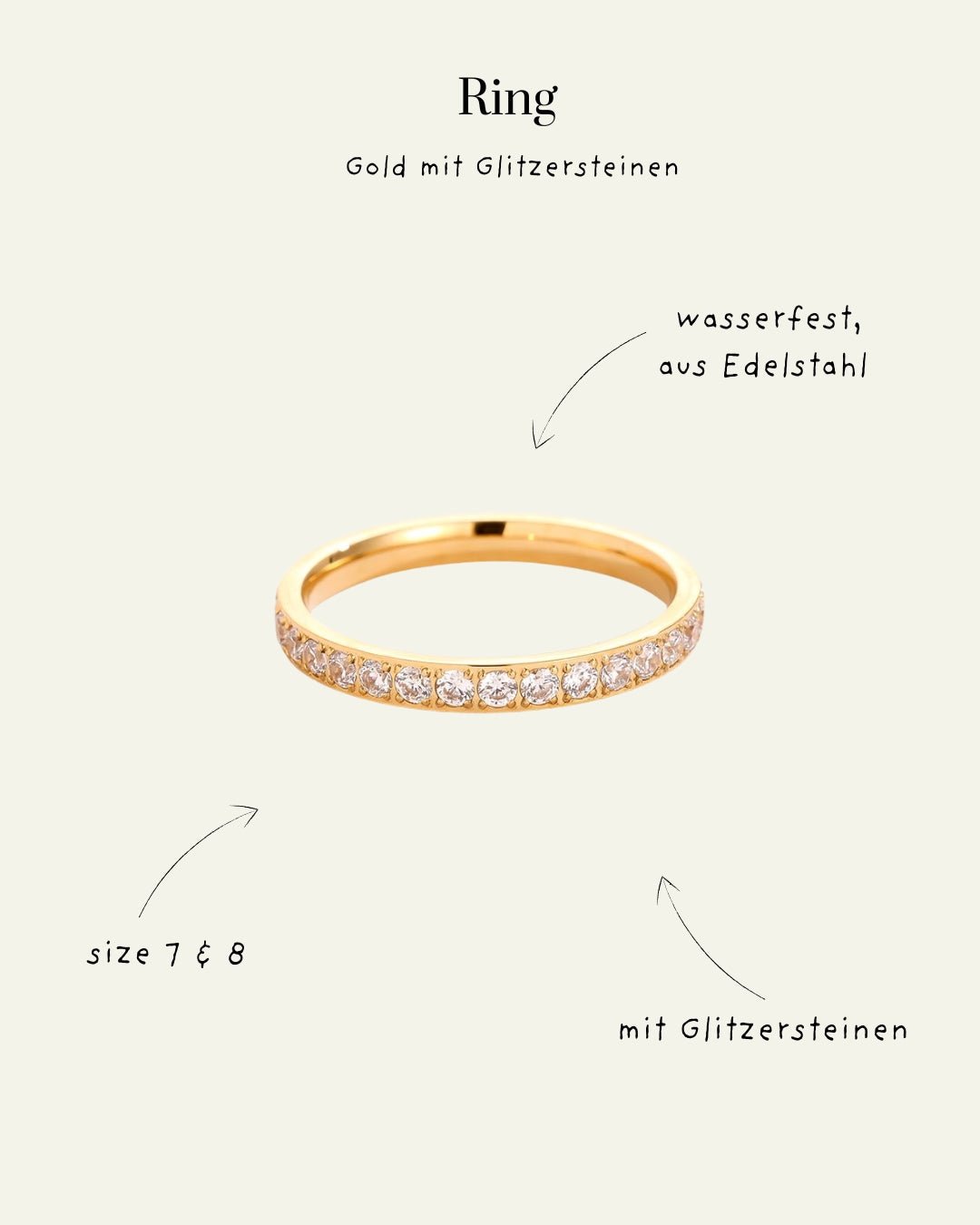 Goldring mit Zirkonia – Elegantes Glitzerdesign - Switch - Fashion