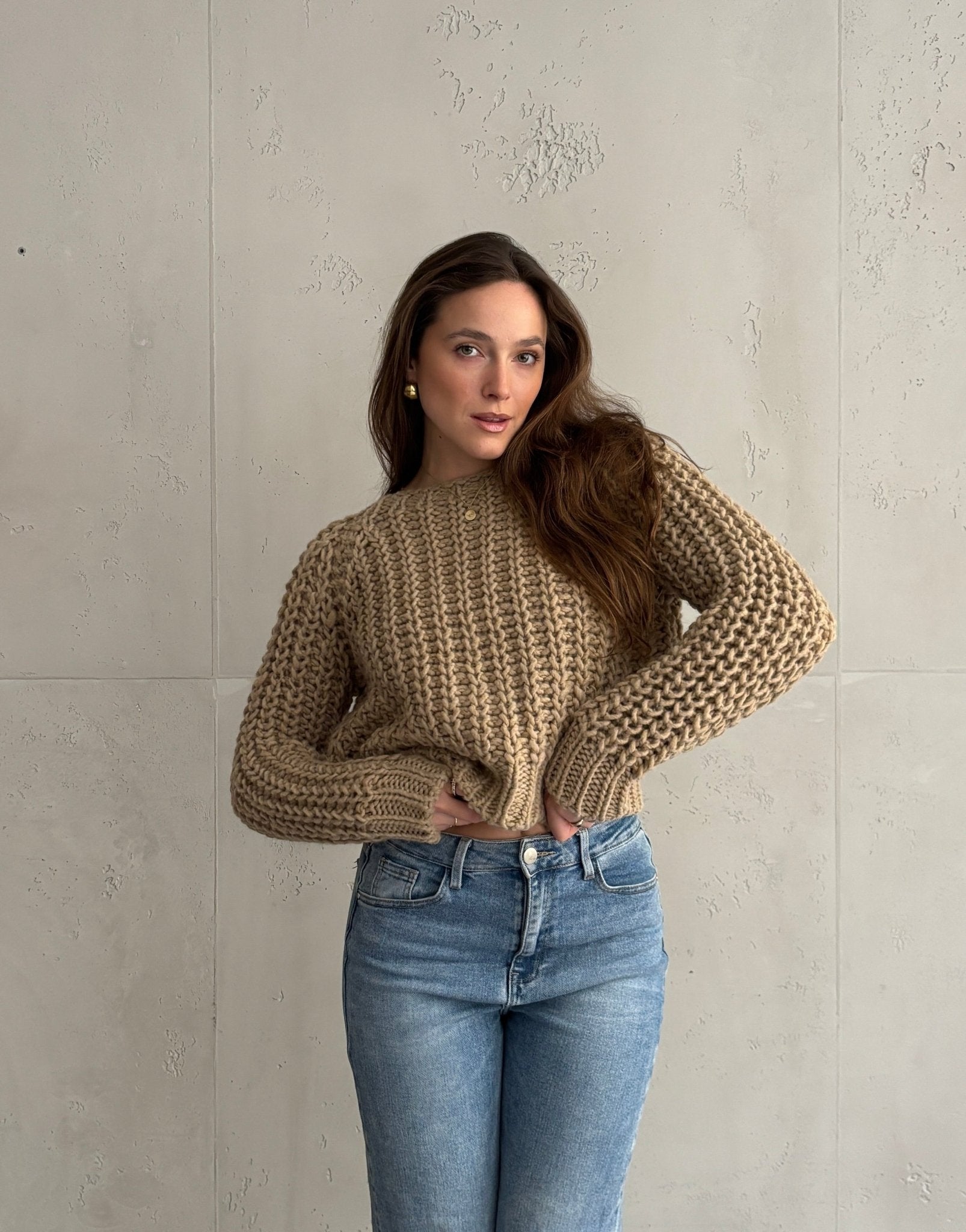 Grobstrick Pullover mit Wolle