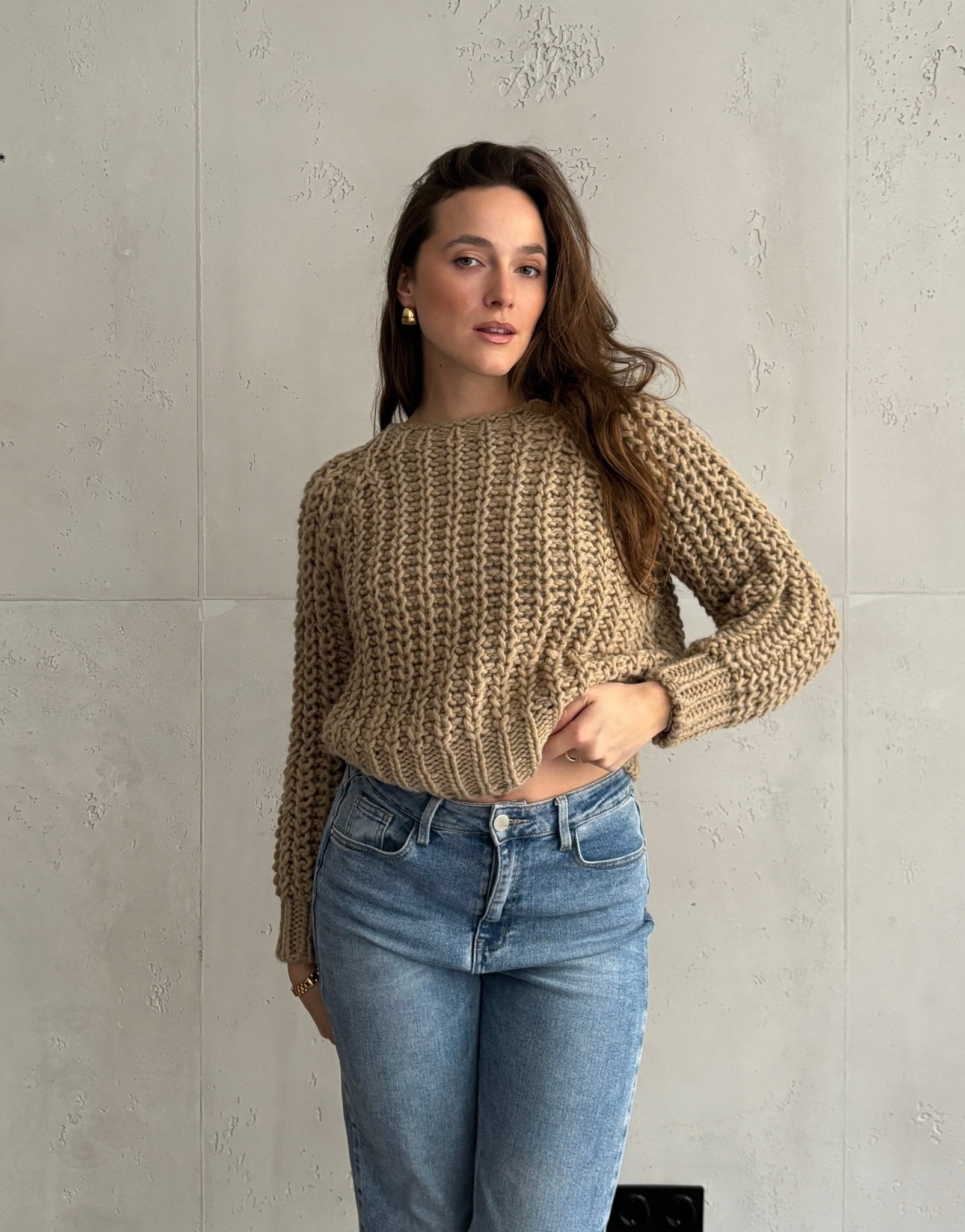 Grobstrick Pullover mit Wolle