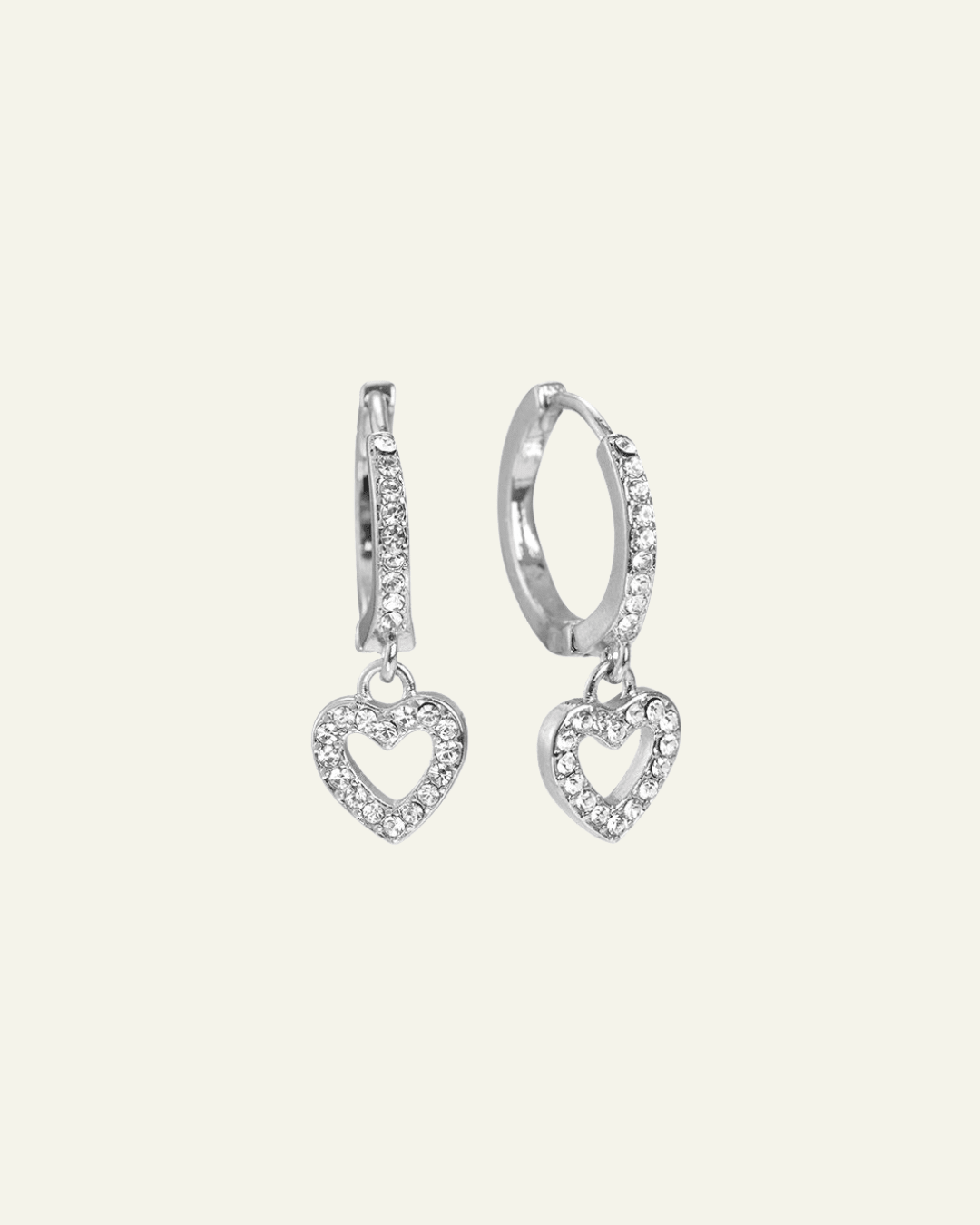 Hollow Diamond Heart Edelstahl Ohrringe – Bold Love & Sparkle - Switch - Fashion