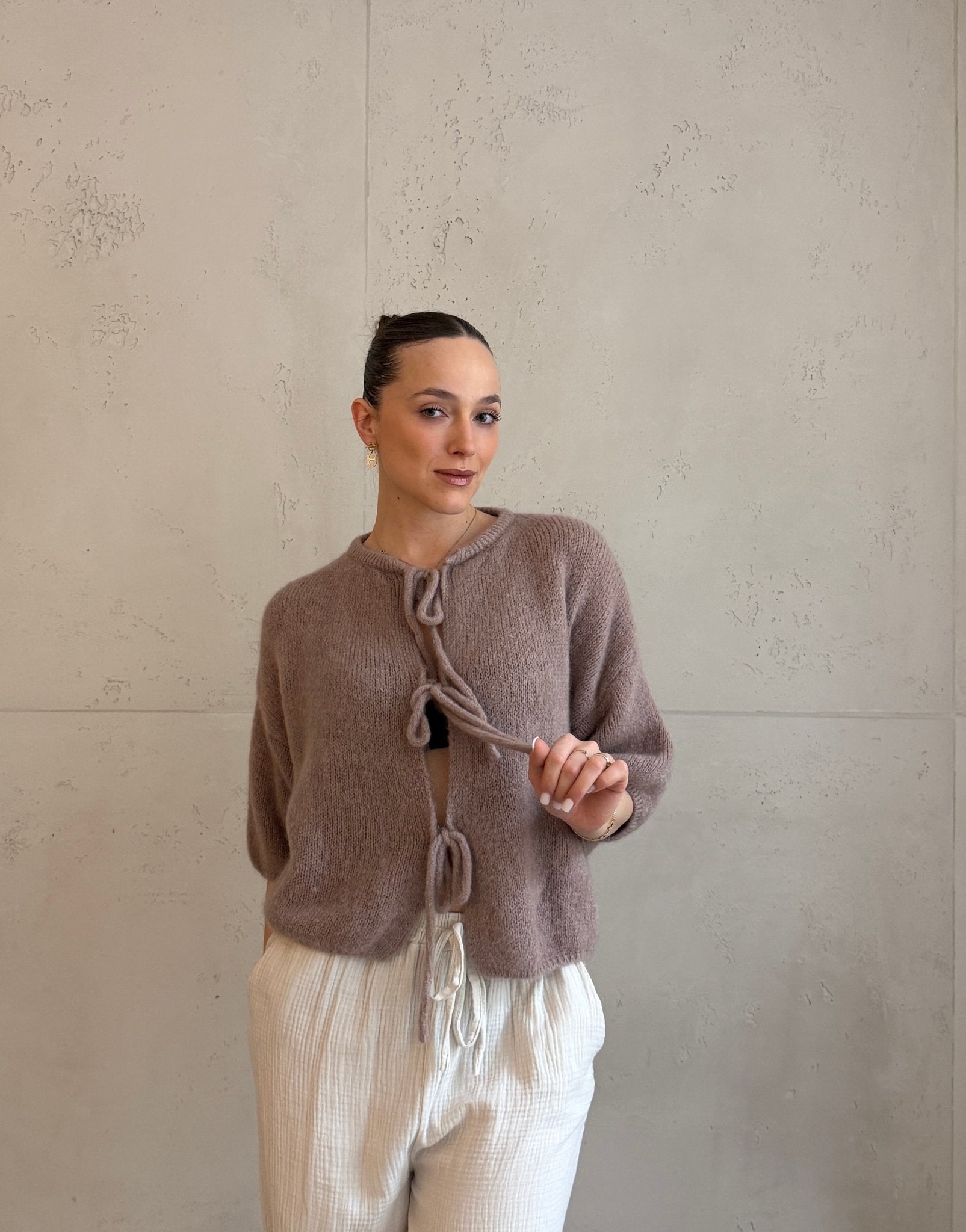 Kid Mohair Pullover mit Schleifen Kurzarm - Switch - Fashion