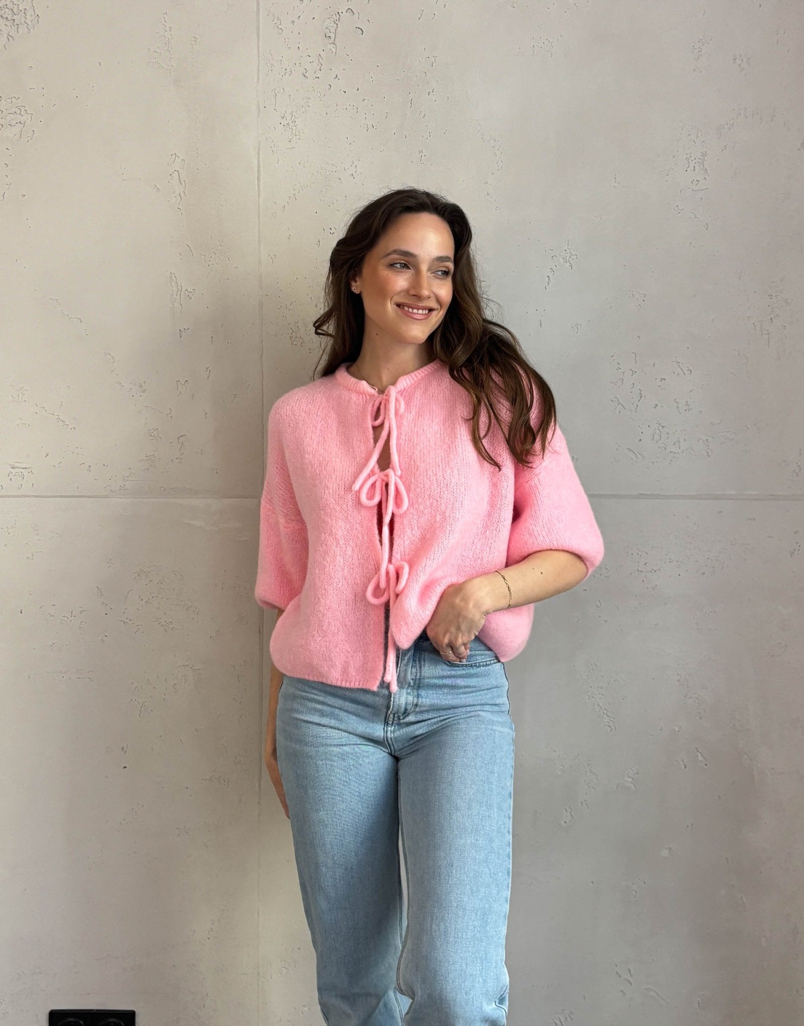 Kid Mohair Pullover mit Schleifen Kurzarm - Switch - Fashion