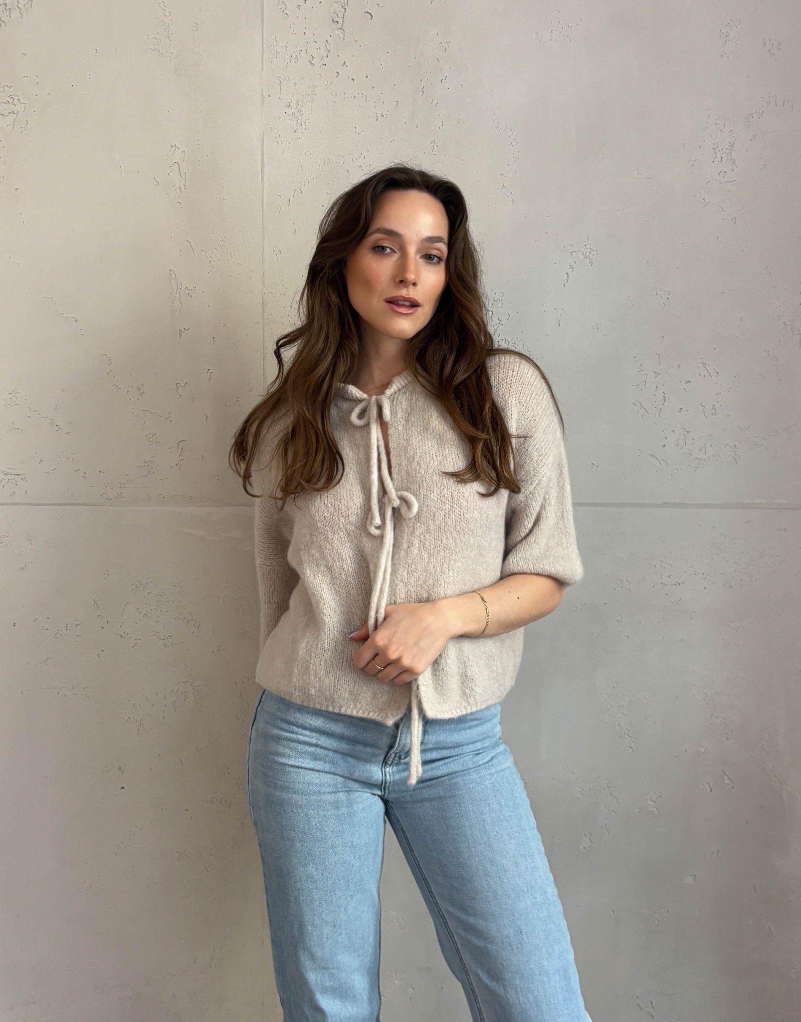 Kid Mohair Pullover mit Schleifen Kurzarm - Switch - Fashion