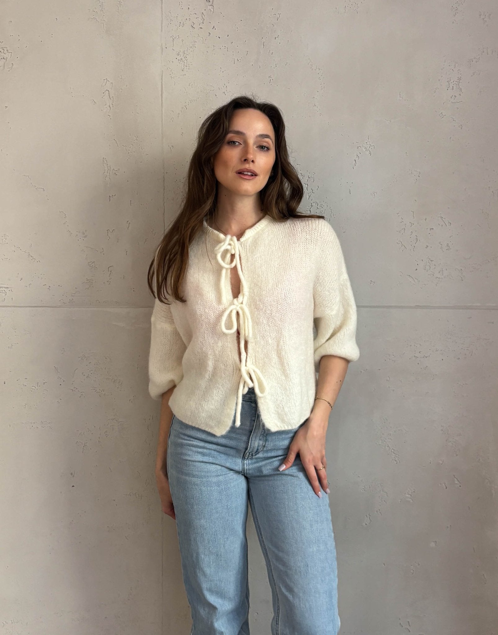 Kid Mohair Pullover mit Schleifen Kurzarm - Switch - Fashion