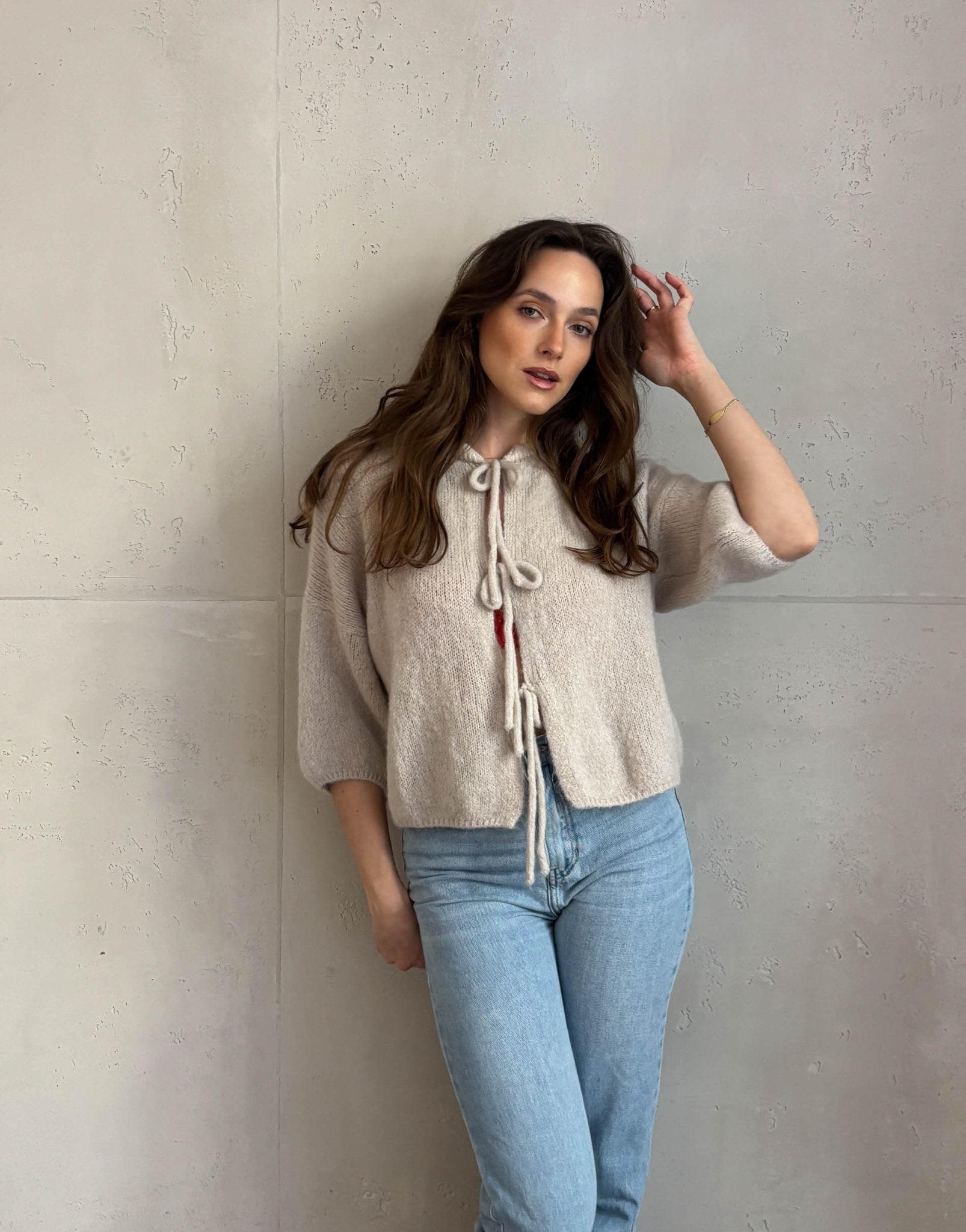 Kid Mohair Pullover mit Schleifen Kurzarm - Switch - Fashion