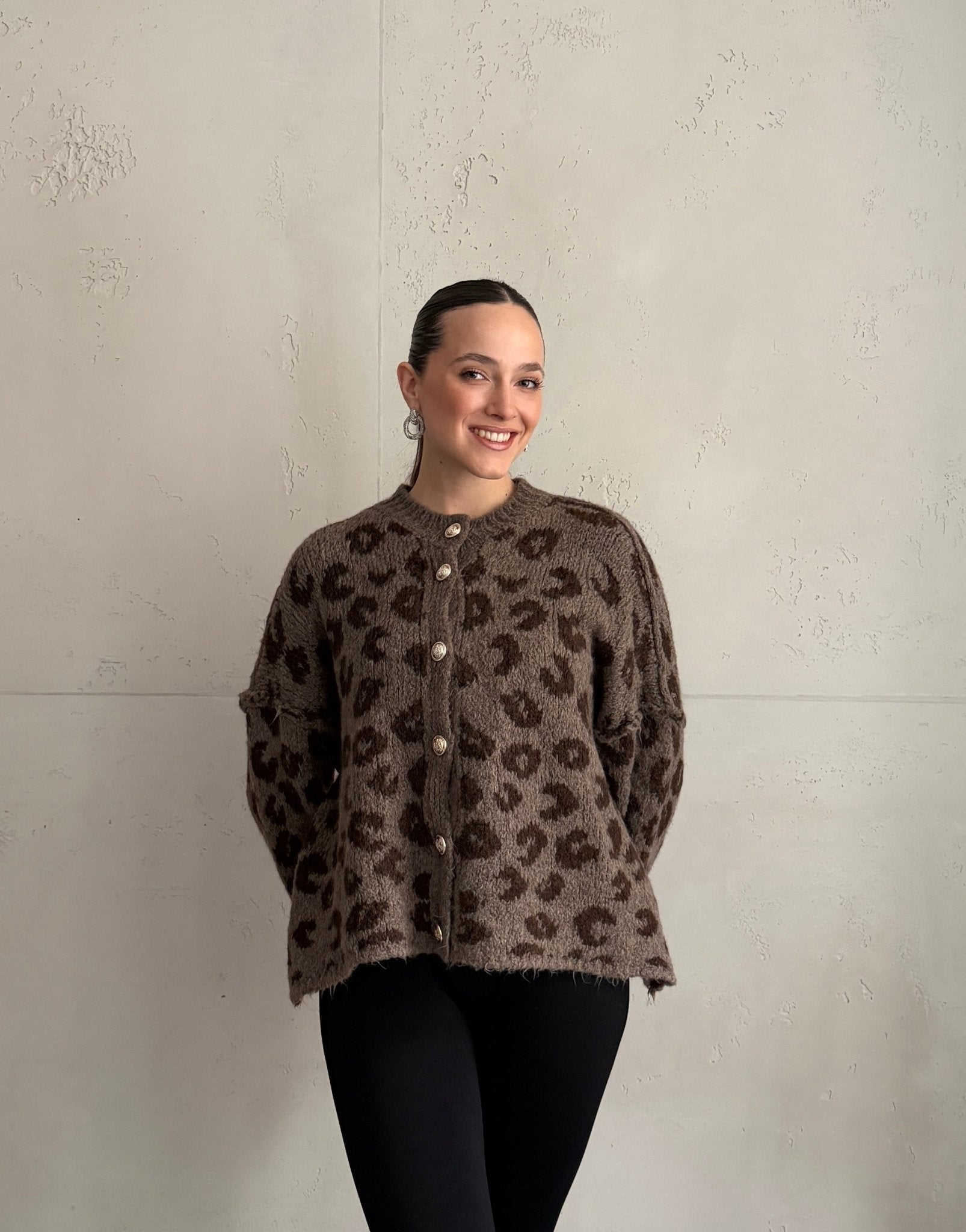 Kurze Leo Strickjacke mit goldenen Knöpfen - Switch - Fashion