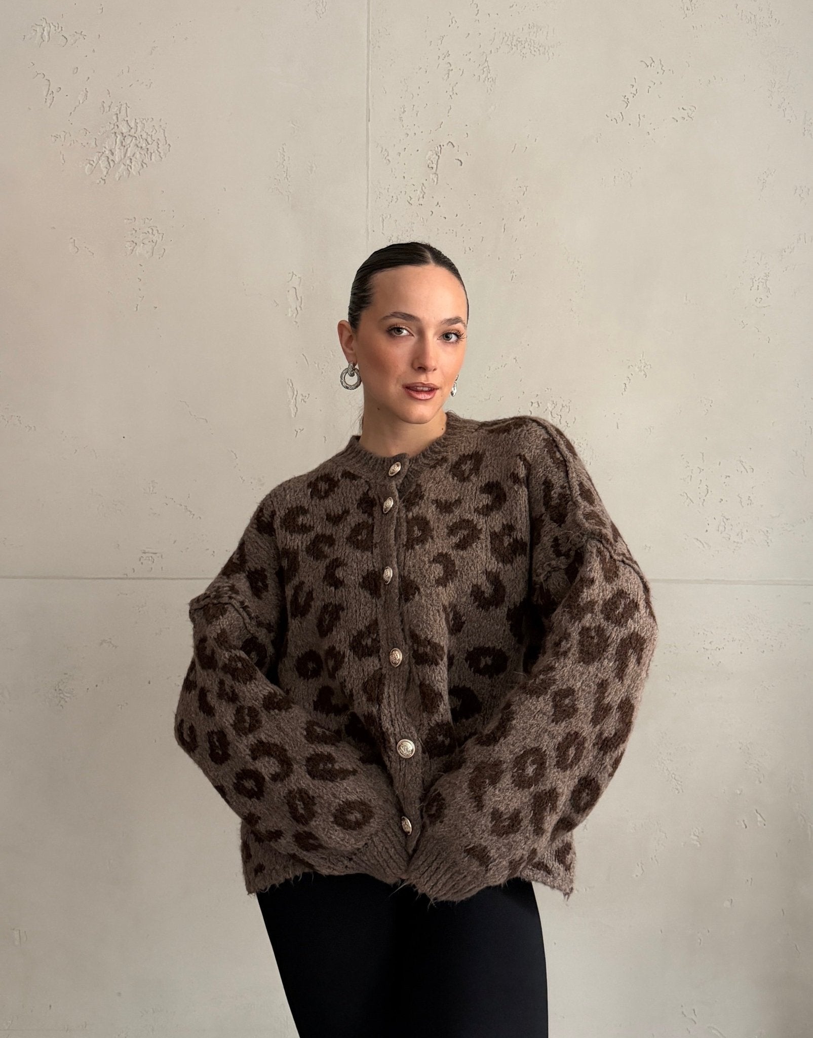 Kurze Leo Strickjacke mit goldenen Knöpfen - Switch - Fashion