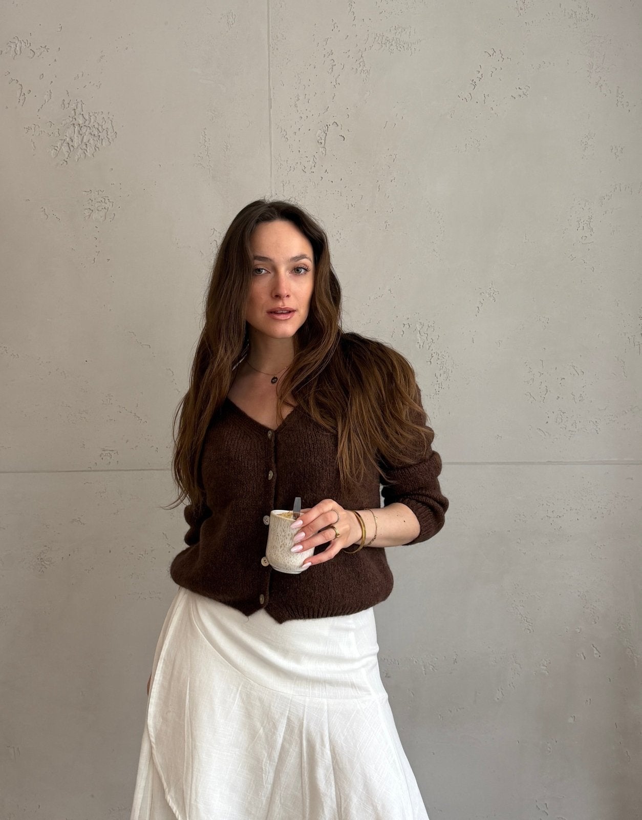 Kurze Mohair Strickjacke mit V - Ausschhnitt - Switch - Fashion