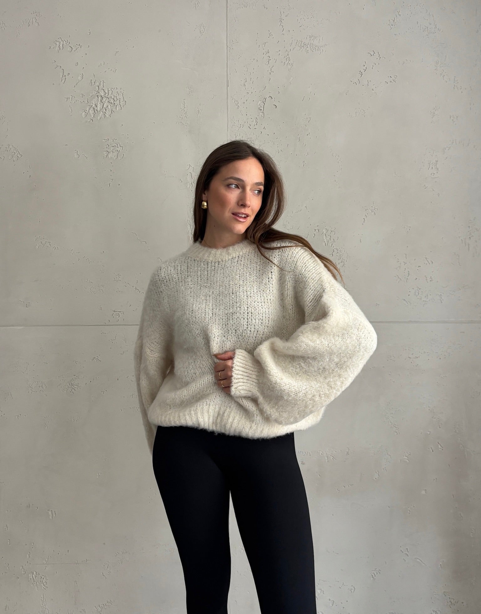 Kuschel - Pullover – Oversize mit weitem Ärmel & Bund - Switch - Fashion