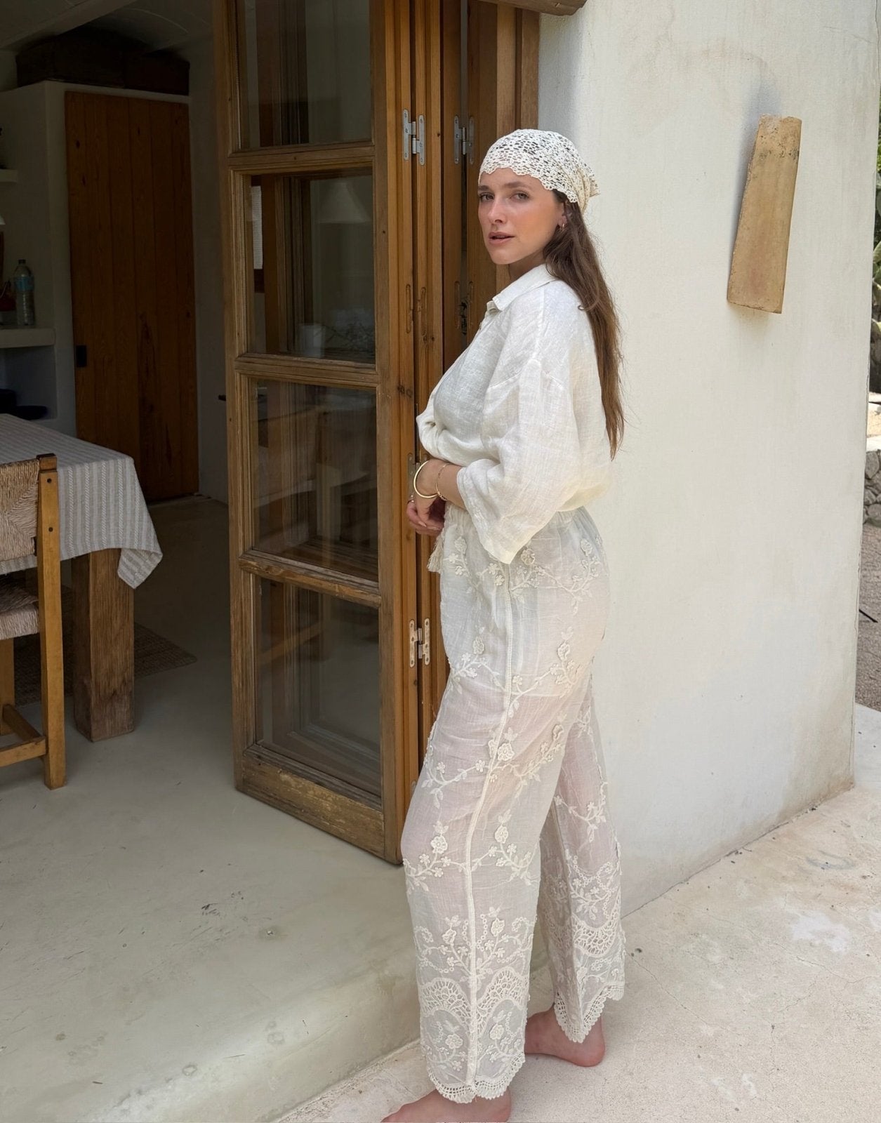 Lace Detail Pants – Bootcut, Spitze über das gesamte Bein - Switch-Fashion
