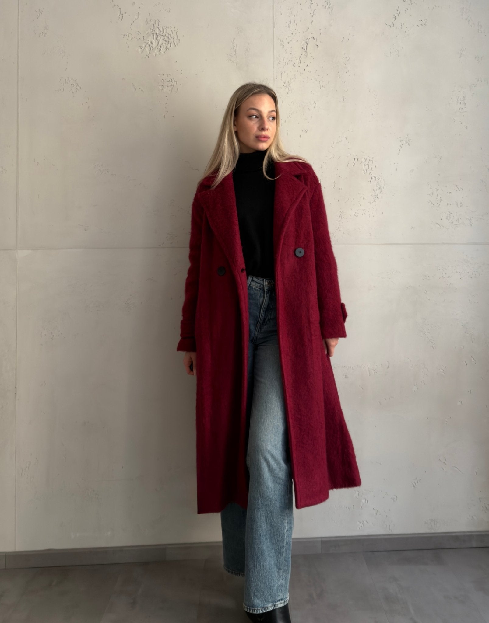 Langer Oversized Wintermantel in Wolloptik - Switch - Fashion