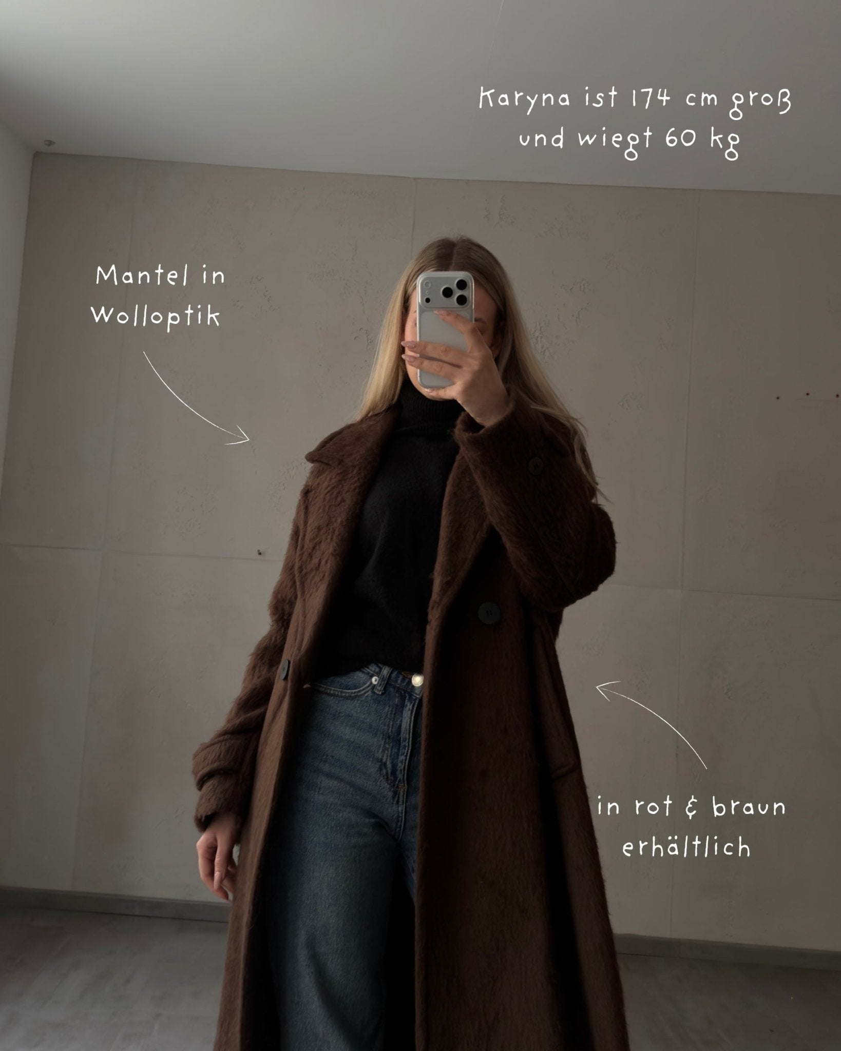 Langer Oversized Wintermantel in Wolloptik - Switch - Fashion