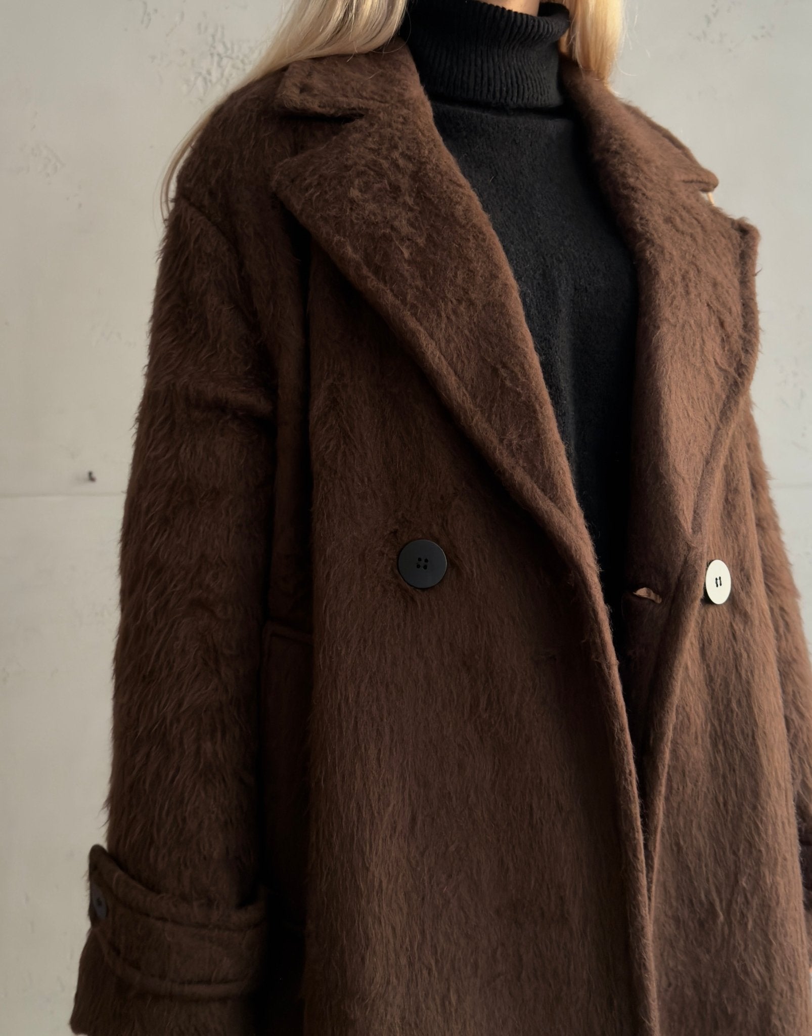 Langer Oversized Wintermantel in Wolloptik - Switch - Fashion