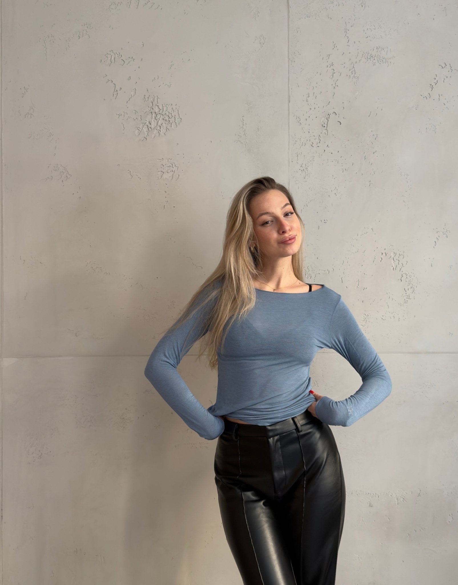 Luxury Basic: Longsleeve mit Cashmere - Blend - Switch - Fashion