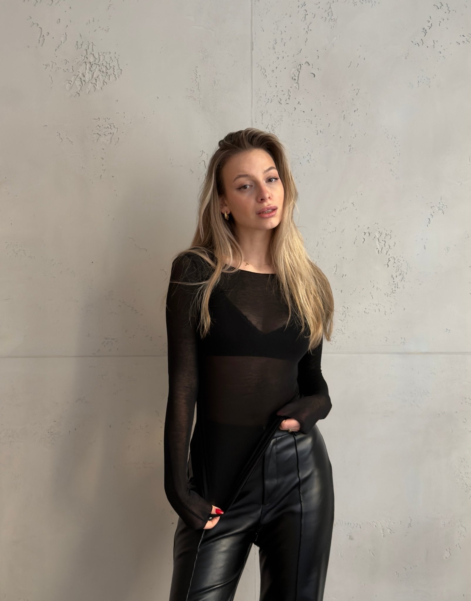 Luxury Basic: Longsleeve mit Cashmere - Blend - Switch - Fashion