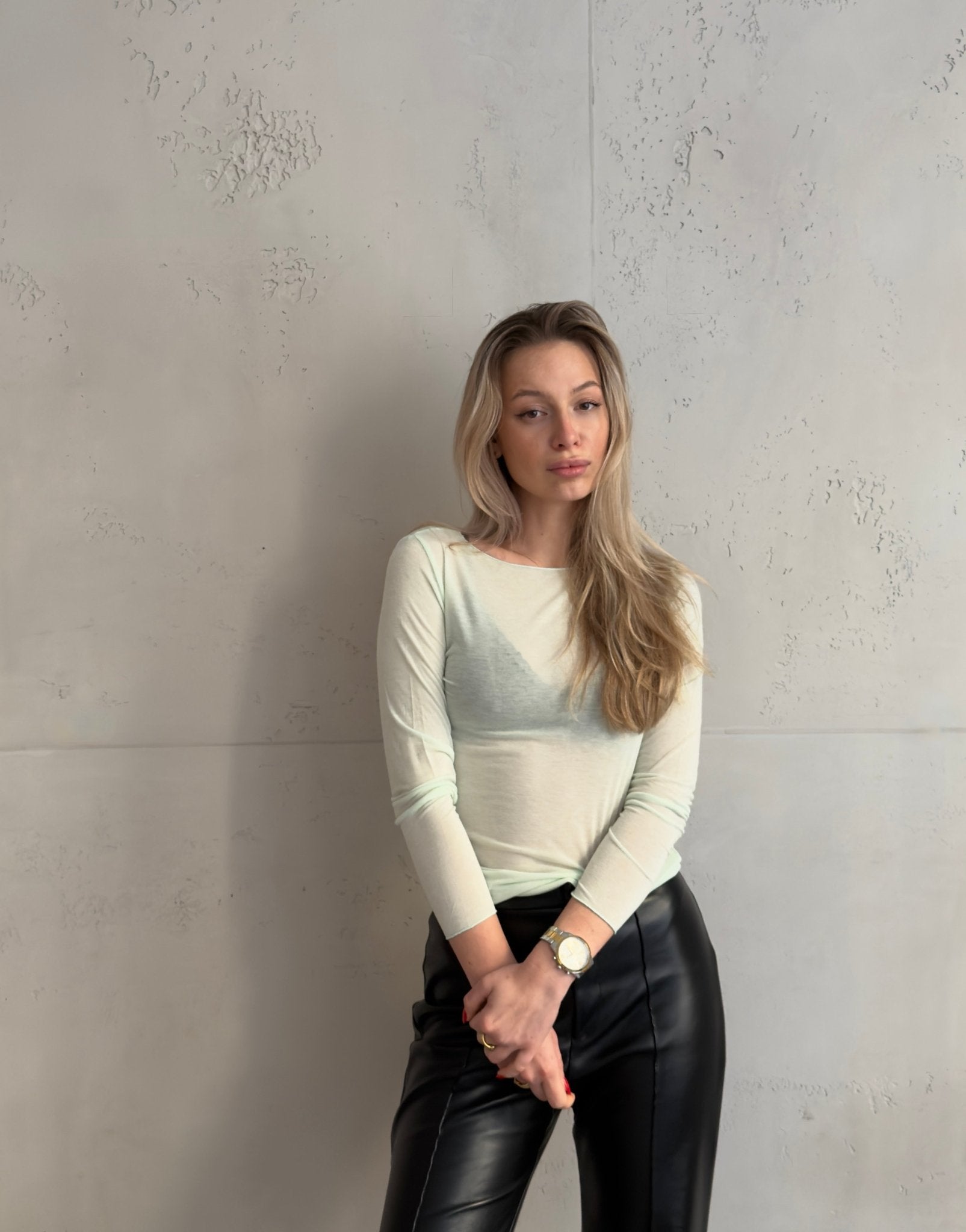 Luxury Basic: Longsleeve mit Cashmere - Blend - Switch - Fashion