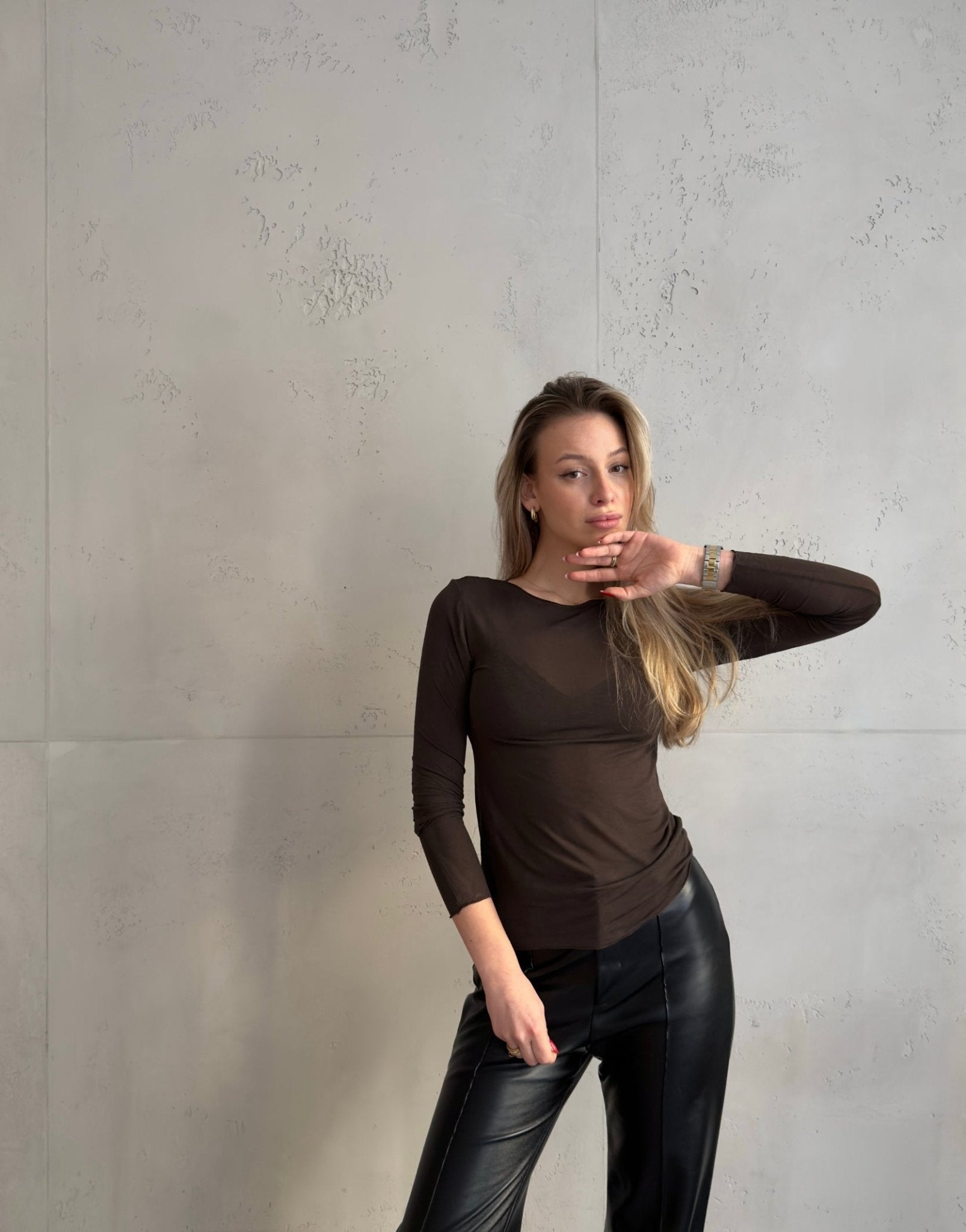 Luxury Basic: Longsleeve mit Cashmere - Blend - Switch - Fashion