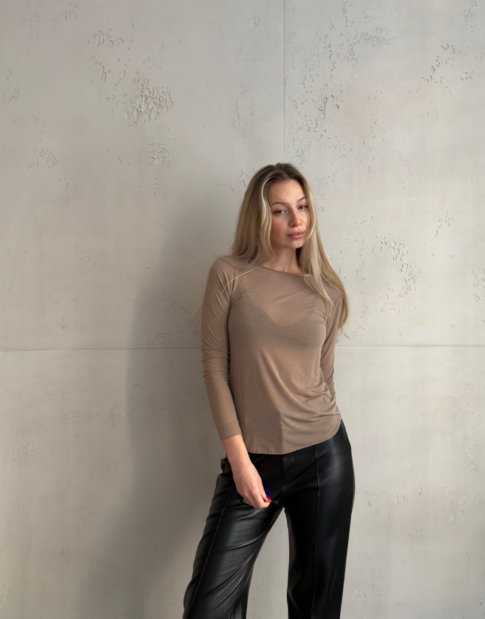 Luxury Basic: Longsleeve mit Cashmere - Blend - Switch - Fashion