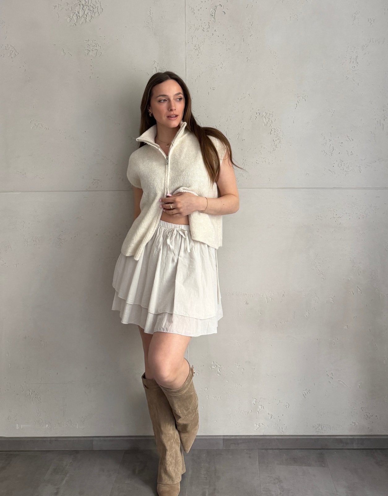 Mini - Baumwollrock mit Layer - Detail – 100% Baumwolle - Switch - Fashion