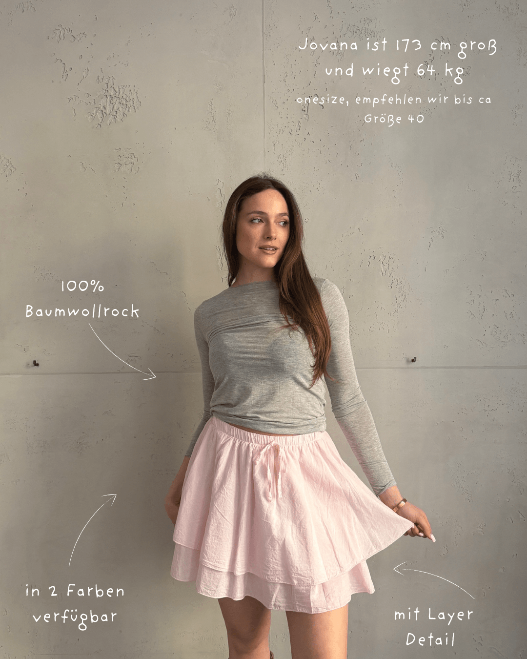 Mini - Baumwollrock mit Layer - Detail – 100% Baumwolle - Switch - Fashion