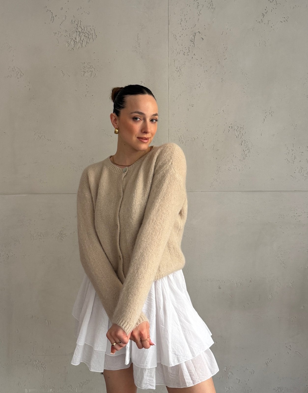 Mohair Strickjacke mit Rundhals - Switch - Fashion