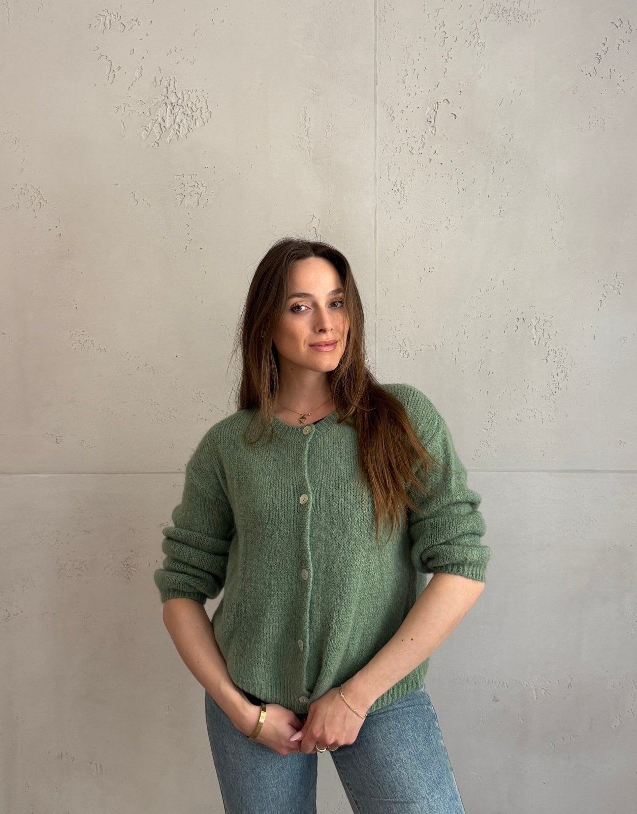 Mohair Strickjacke mit Rundhals - Switch - Fashion