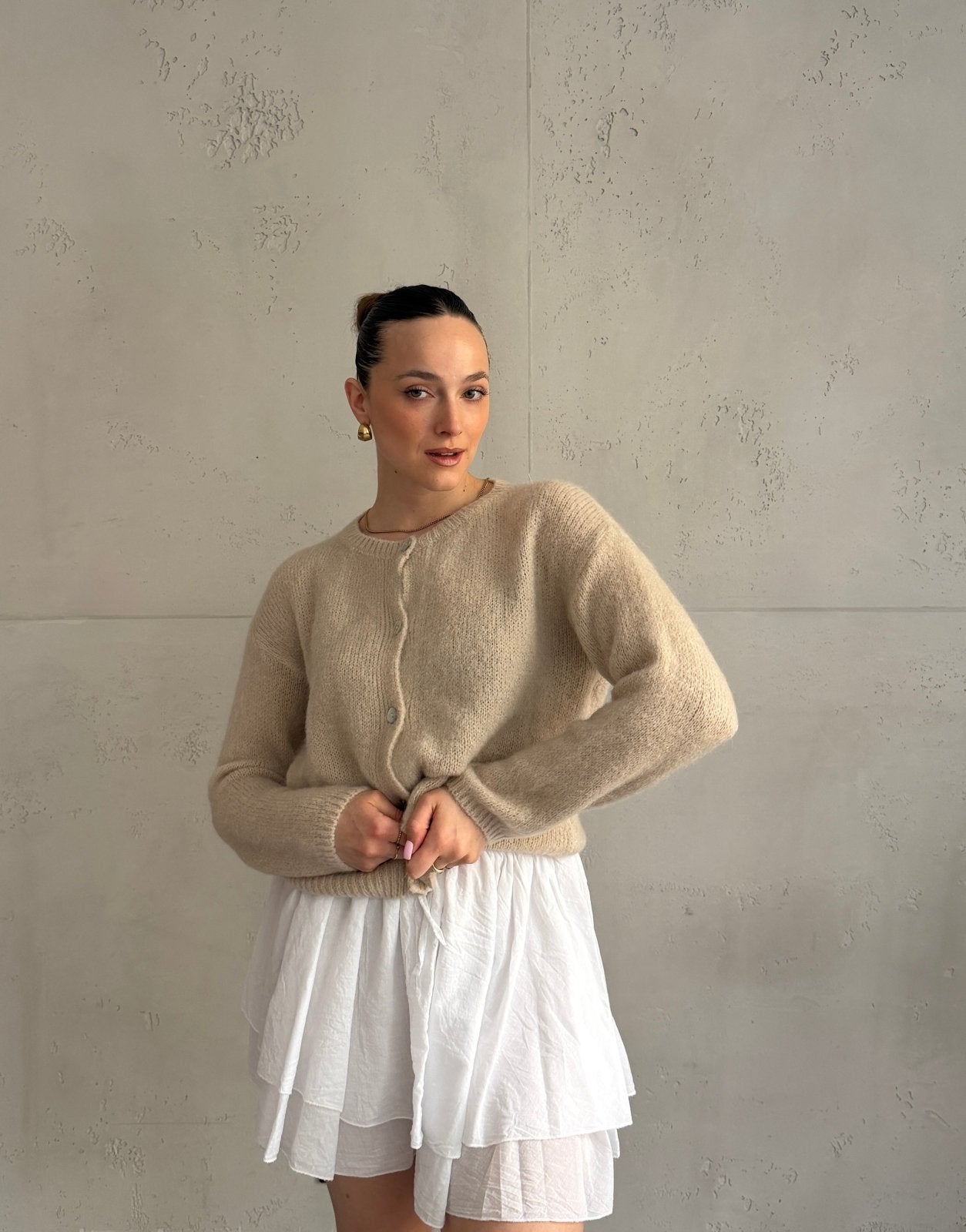 Mohair Strickjacke mit Rundhals - Switch - Fashion