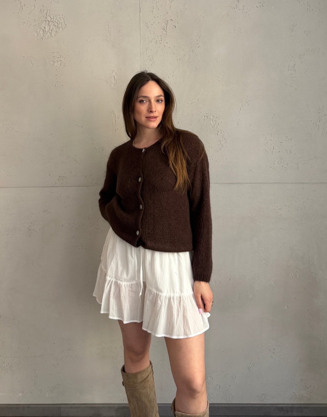 Mohair Strickjacke mit Rundhals - Switch - Fashion