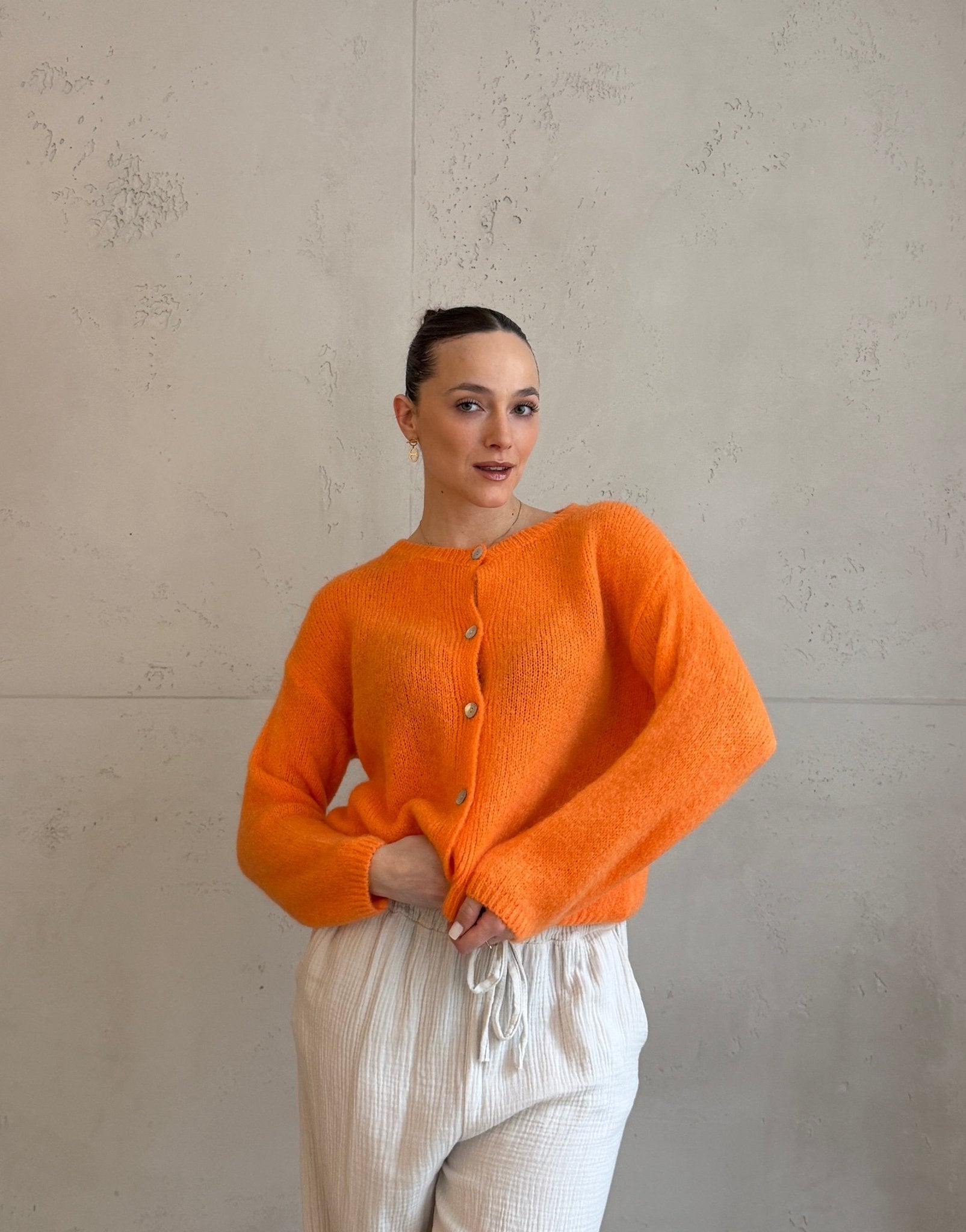 Mohair Strickjacke mit Rundhals - Switch - Fashion