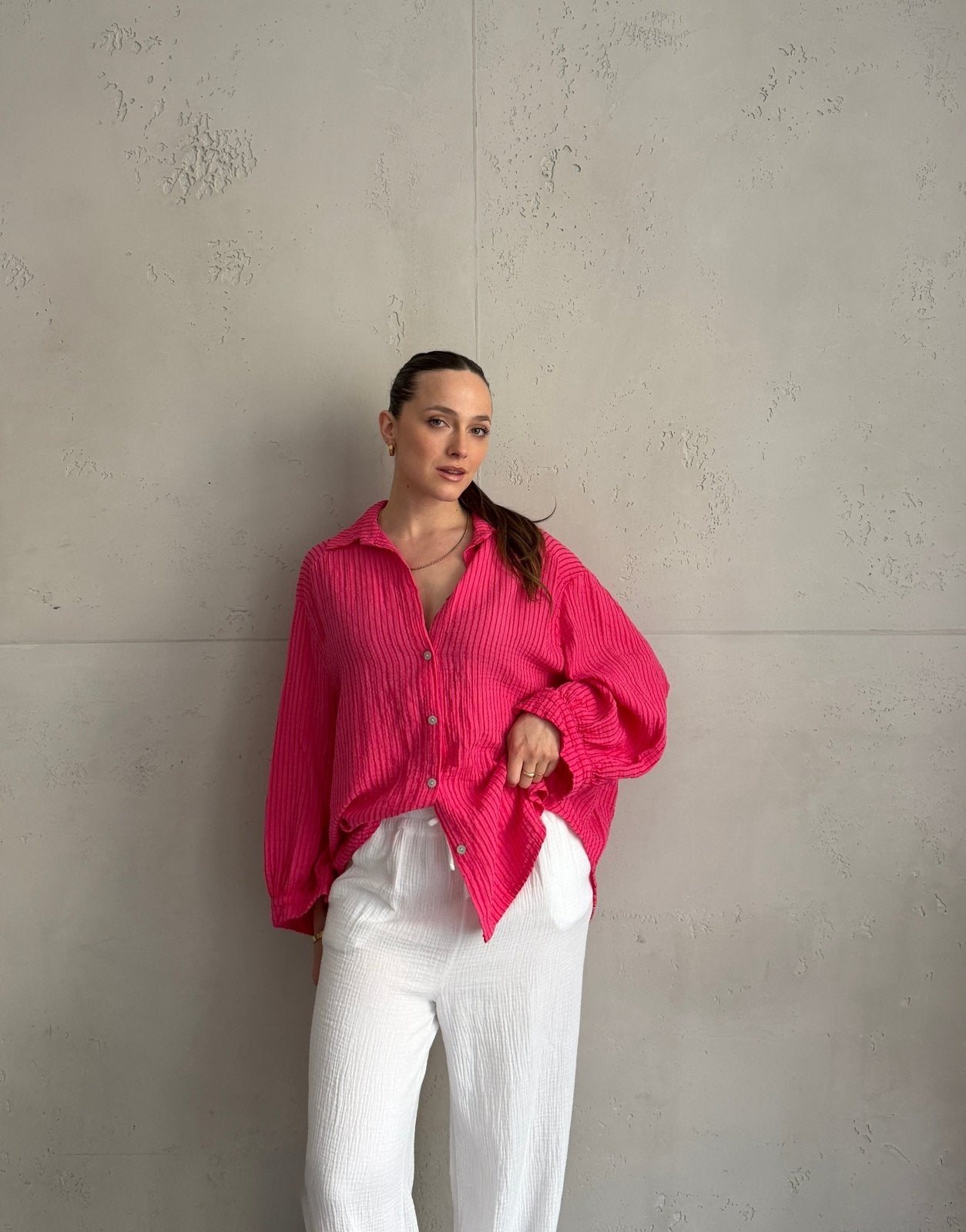 Musselin - Bluse mit Längs - Streifen - Switch - Fashion