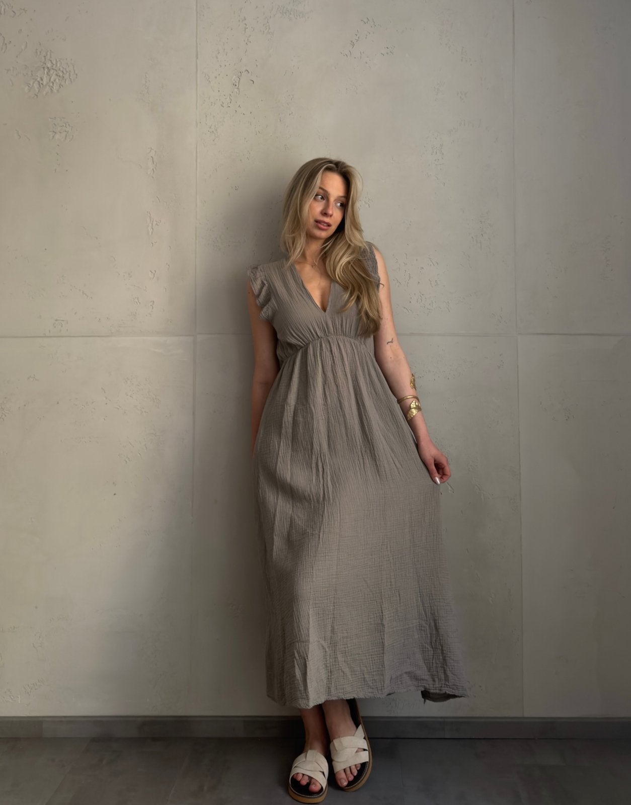 Musselin Maxikleid mit Rückenausschnitt uni – Fließend, leicht, sommerlich - Switch - Fashion