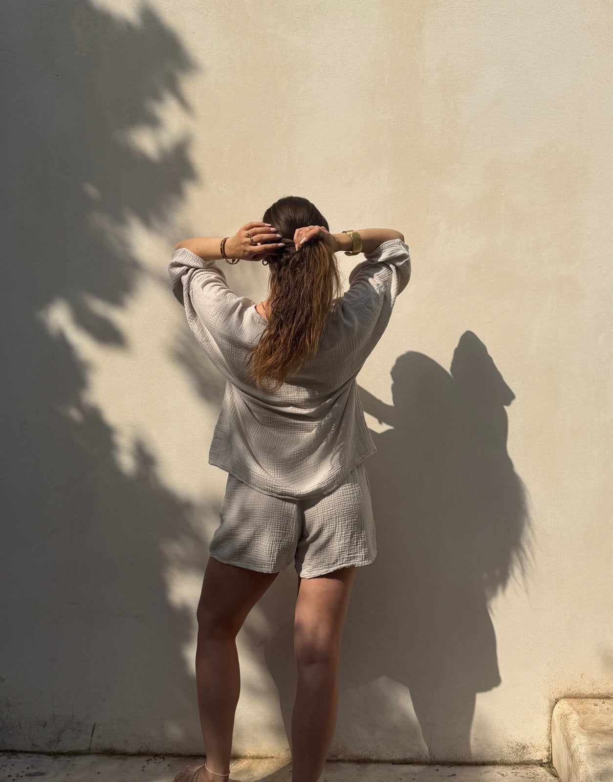 Musselin Set – Longsleeve & Shorts aus 100% Baumwolle - Switch-Fashion