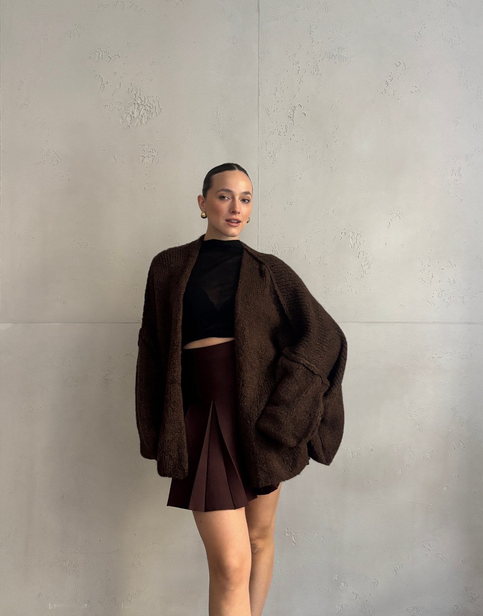 Oversize Strickjacke mit Außennaht - Switch - Fashion