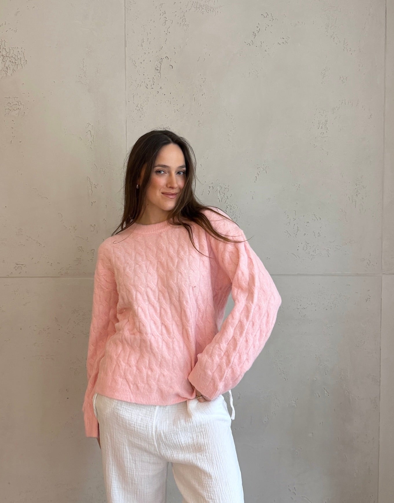 Oversize Zopfstrick Pullover mit leicht ausgestelltem Arm - Switch - Fashion