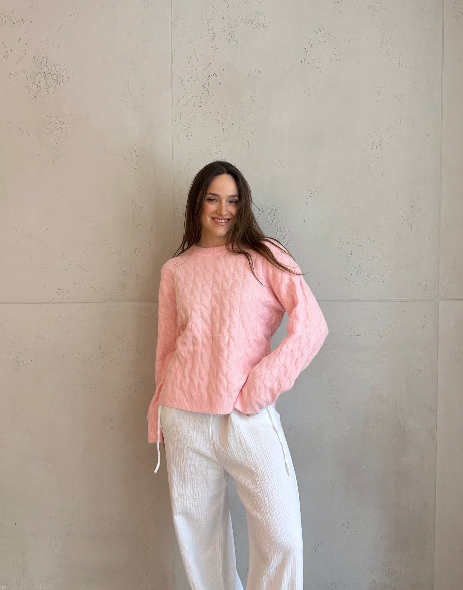 Oversize Zopfstrick Pullover mit leicht ausgestelltem Arm - Switch - Fashion