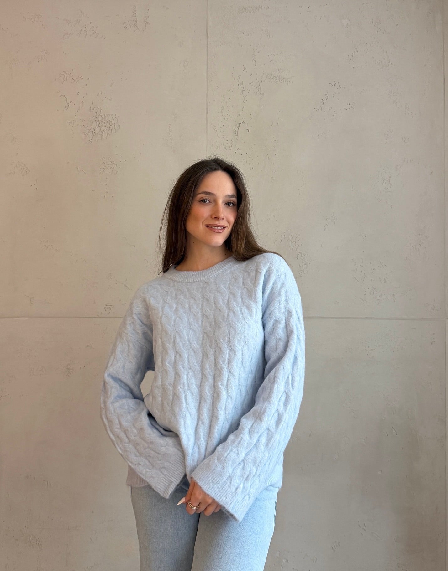 Oversize Zopfstrick Pullover mit leicht ausgestelltem Arm - Switch - Fashion