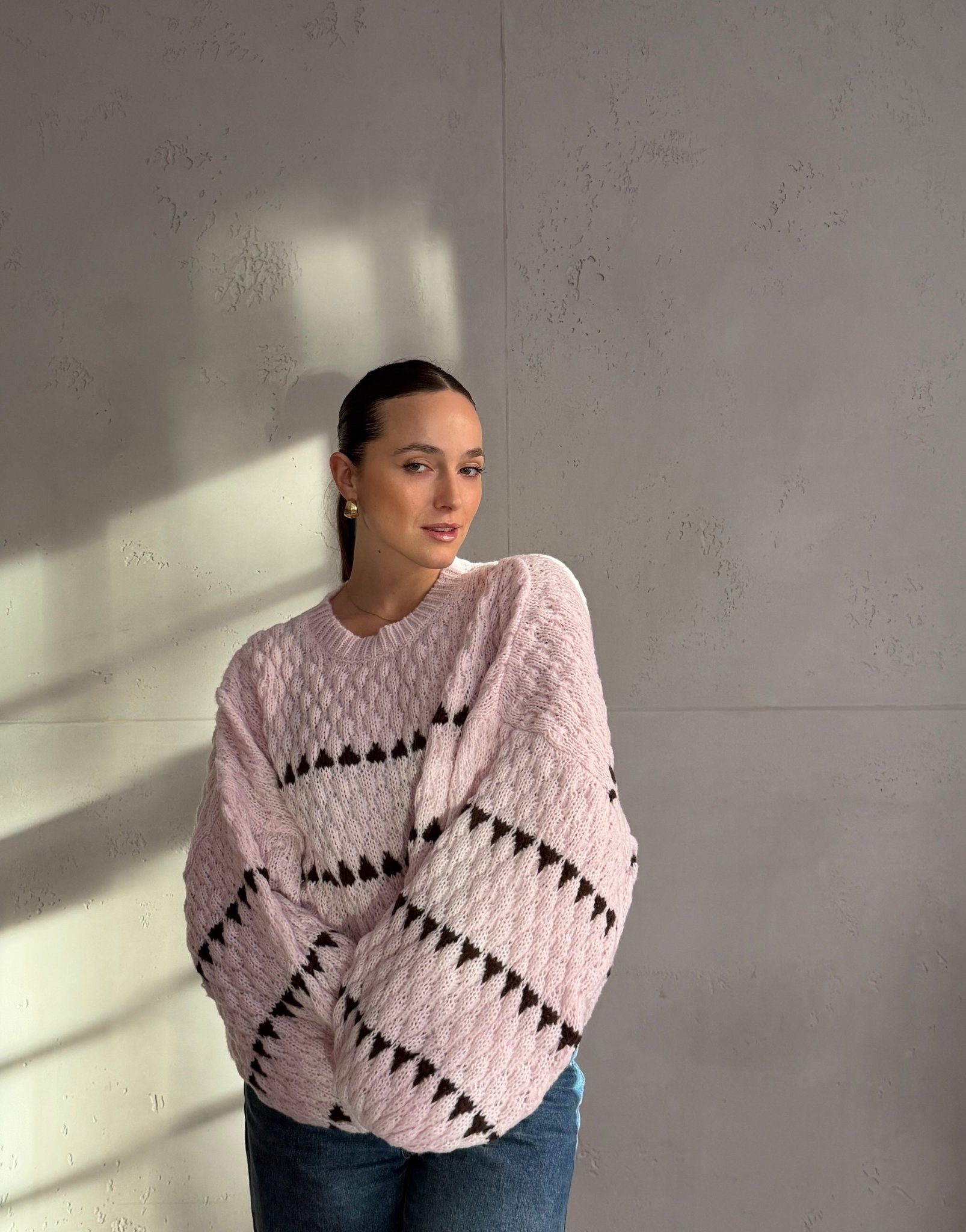 Oversized Pullover mit geometrischem Muster - Switch - Fashion