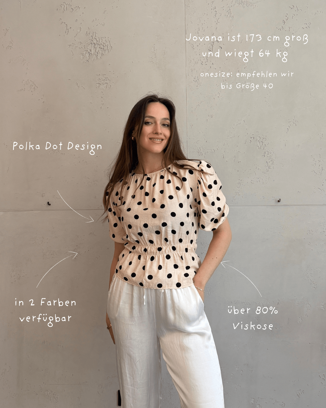 Polka Dots Bluse mit Kurzarm – Tailliert durch Gummibund - Switch - Fashion