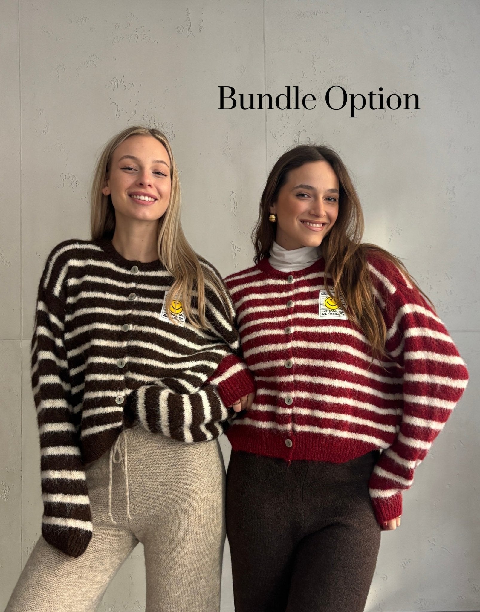 Smiley Patch Strickjacke gestreift - Switch - Fashion